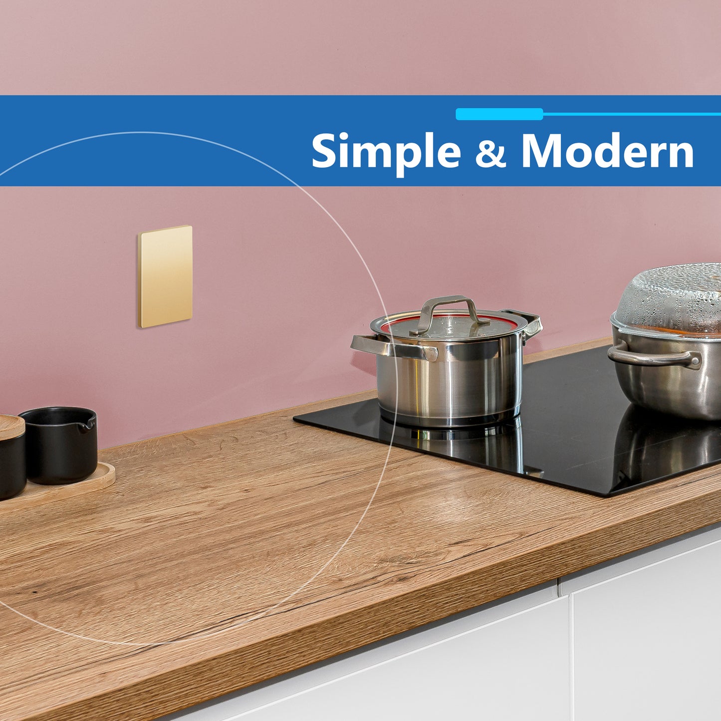 Screwless Blank Wall Plate, Polycarbonate Thermoplastic, Temperature and Impact Resistant, 1-Gang, Mid-Size