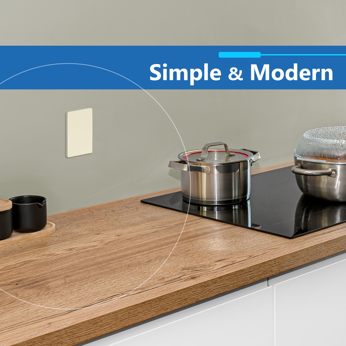 Screwless Blank Wall Plate, Polycarbonate Thermoplastic, Temperature and Impact Resistant, 1-Gang, Mid-Size