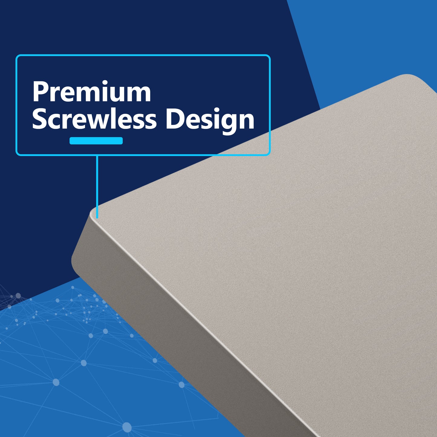 Screwless Blank Wall Plate, Polycarbonate Thermoplastic, Temperature and Impact Resistant, 1-Gang, Mid-Size
