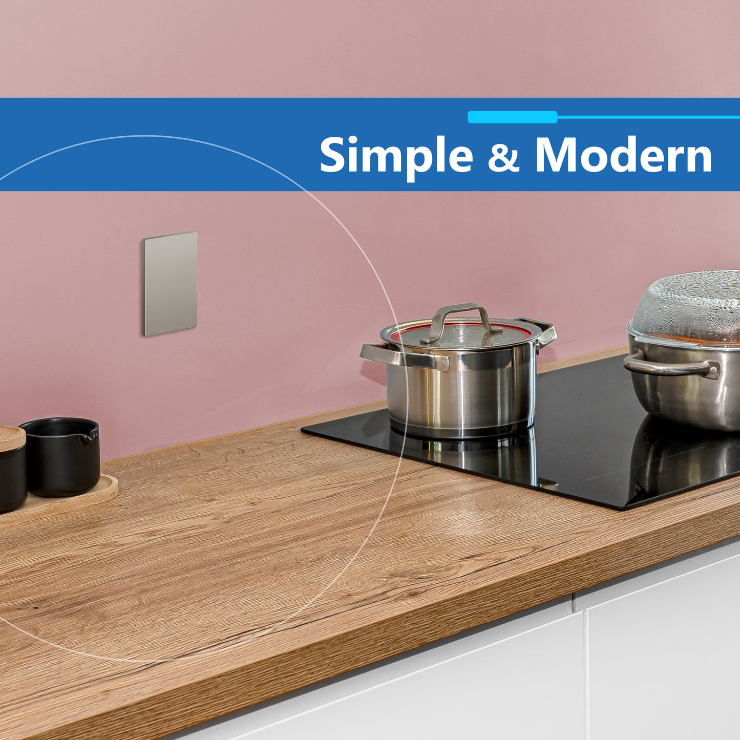 Screwless Blank Wall Plate, Polycarbonate Thermoplastic, Temperature and Impact Resistant, 1-Gang, Mid-Size