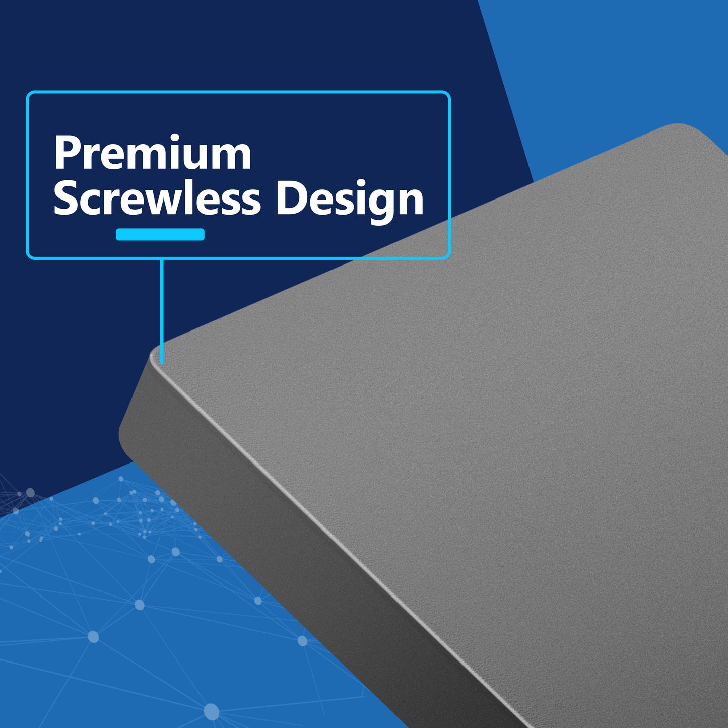Screwless Blank Wall Plate, Polycarbonate Thermoplastic, Temperature and Impact Resistant, 1-Gang, Mid-Size