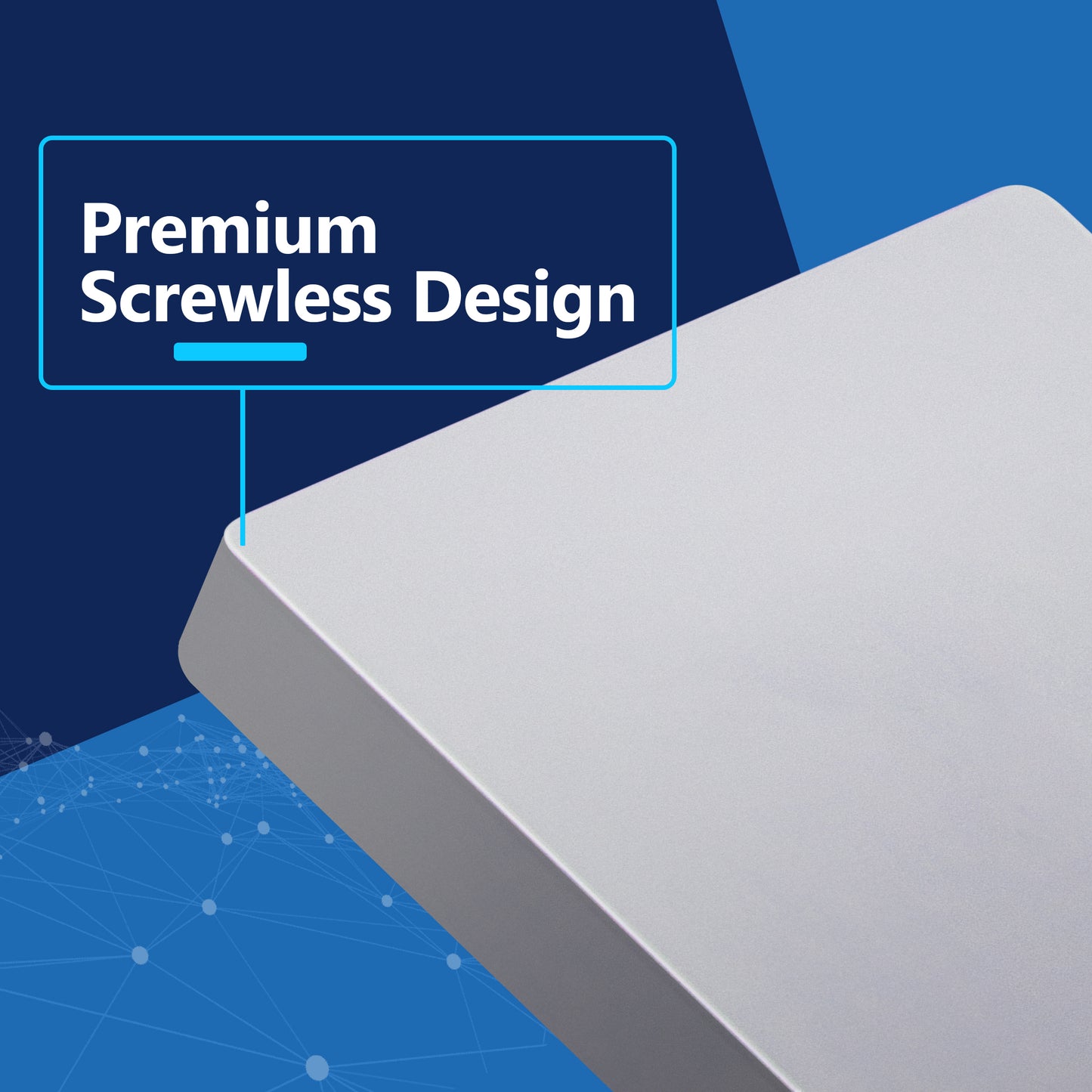 Screwless Blank Wall Plate, Polycarbonate Thermoplastic, Temperature and Impact Resistant, 1-Gang, Mid-Size