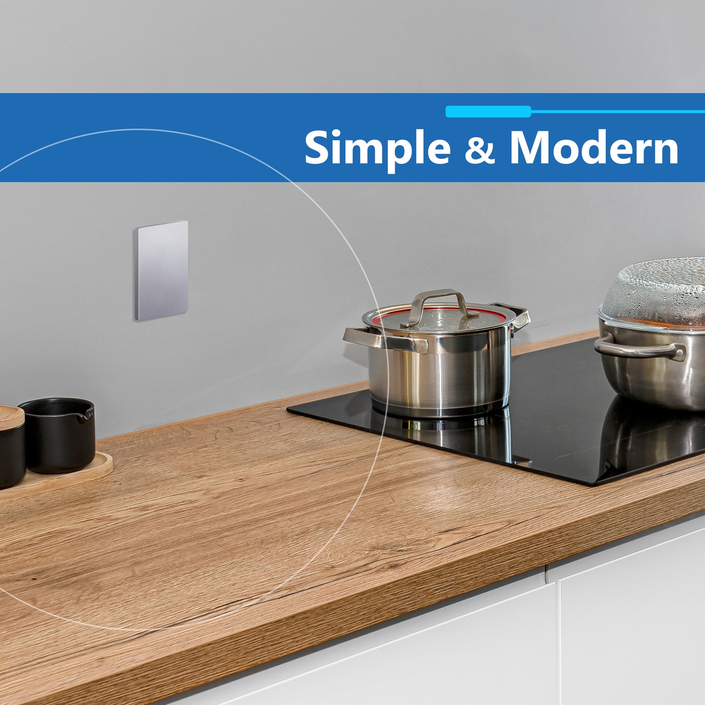Screwless Blank Wall Plate, Polycarbonate Thermoplastic, Temperature and Impact Resistant, 1-Gang, Mid-Size