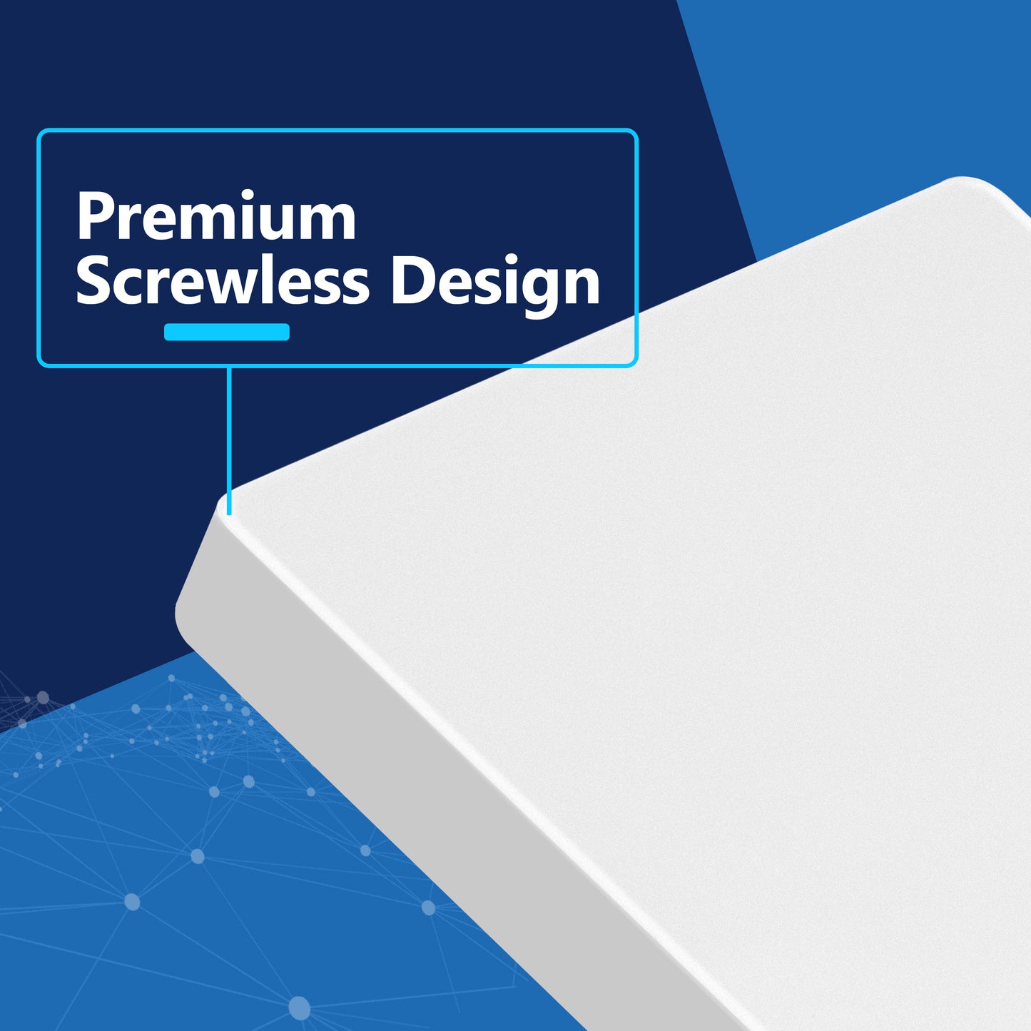 Screwless Blank Wall Plate, Polycarbonate Thermoplastic, Temperature and Impact Resistant, 1-Gang, Mid-Size