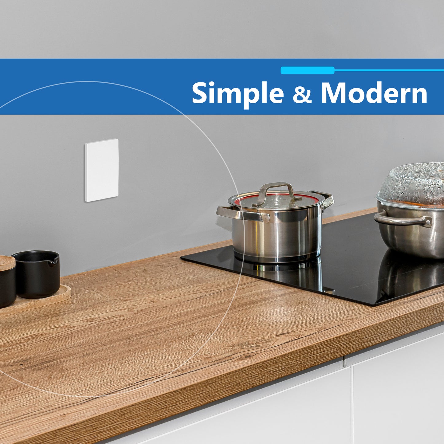 Screwless Blank Wall Plate, Polycarbonate Thermoplastic, Temperature and Impact Resistant, 1-Gang, Mid-Size