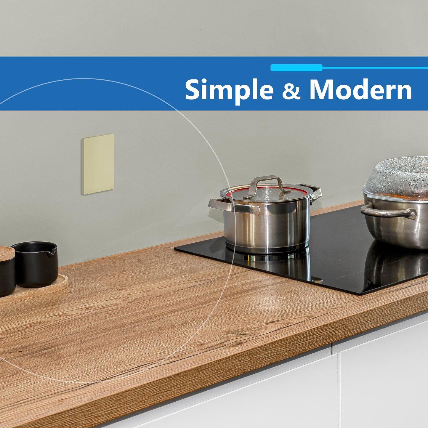 Screwless Blank Wall Plate, Polycarbonate Thermoplastic, Temperature and Impact Resistant, 1-Gang, Mid-Size