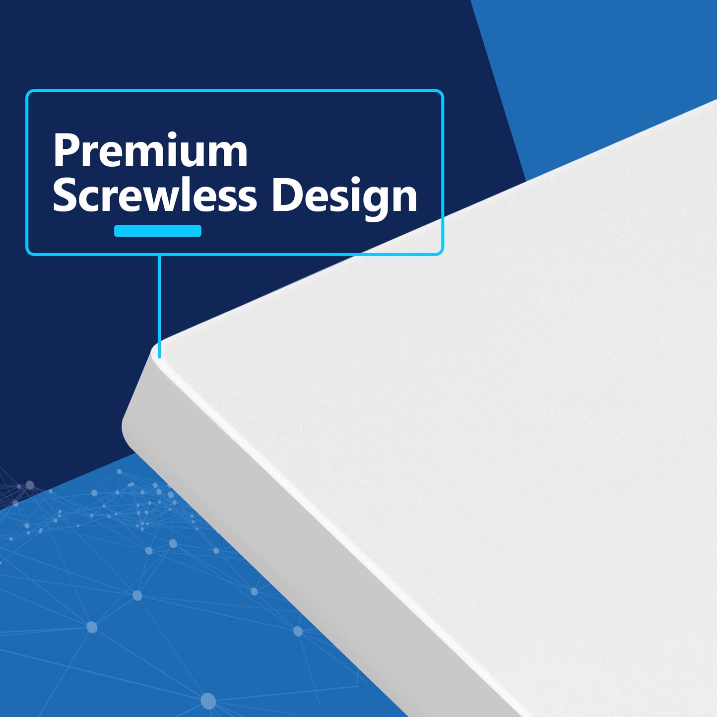 Screwless Blank Wall Plate, Polycarbonate Thermoplastic, Temperature and Impact Resistant, 2-Gang, Mid-Size