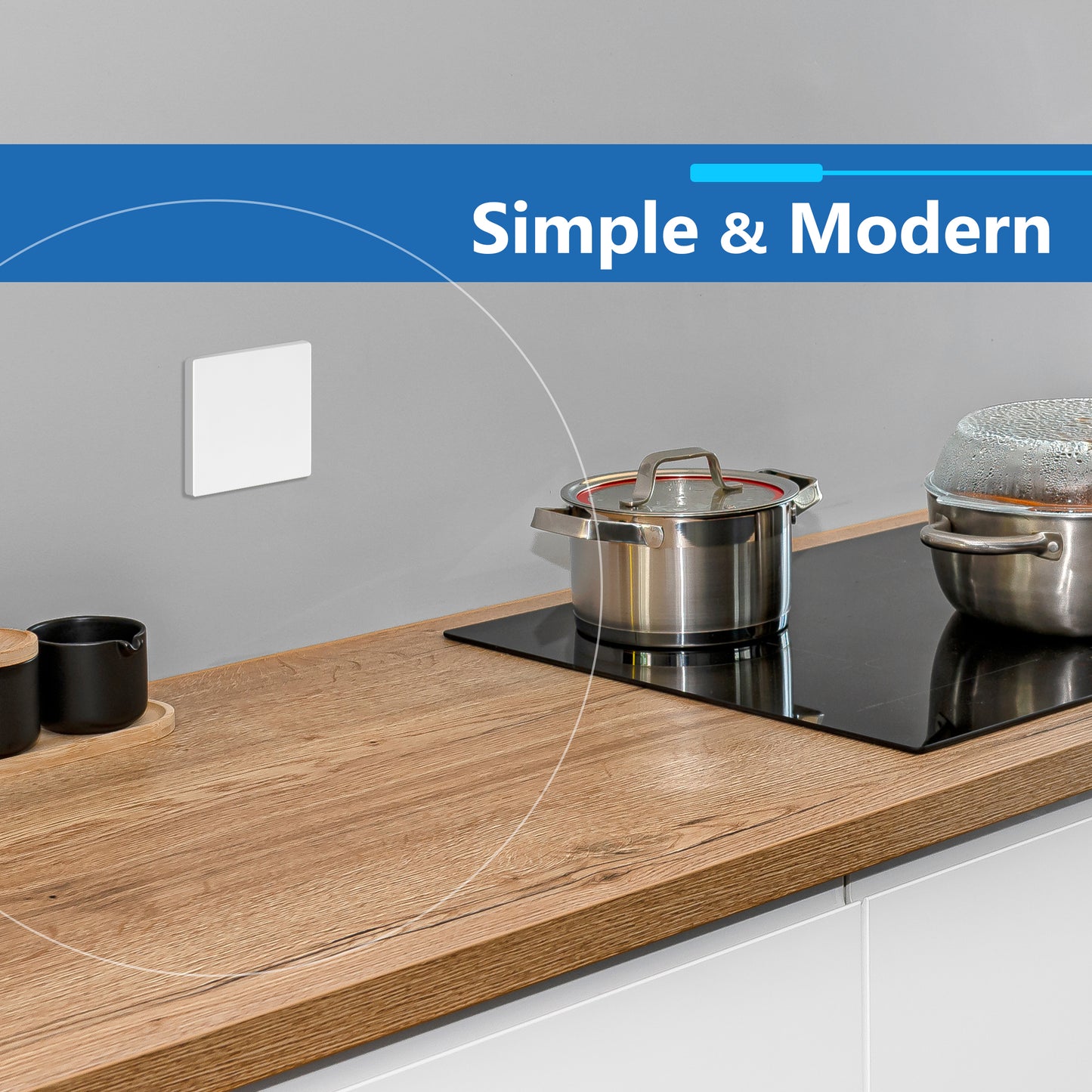 Screwless Blank Wall Plate, Polycarbonate Thermoplastic, Temperature and Impact Resistant, 2-Gang, Mid-Size