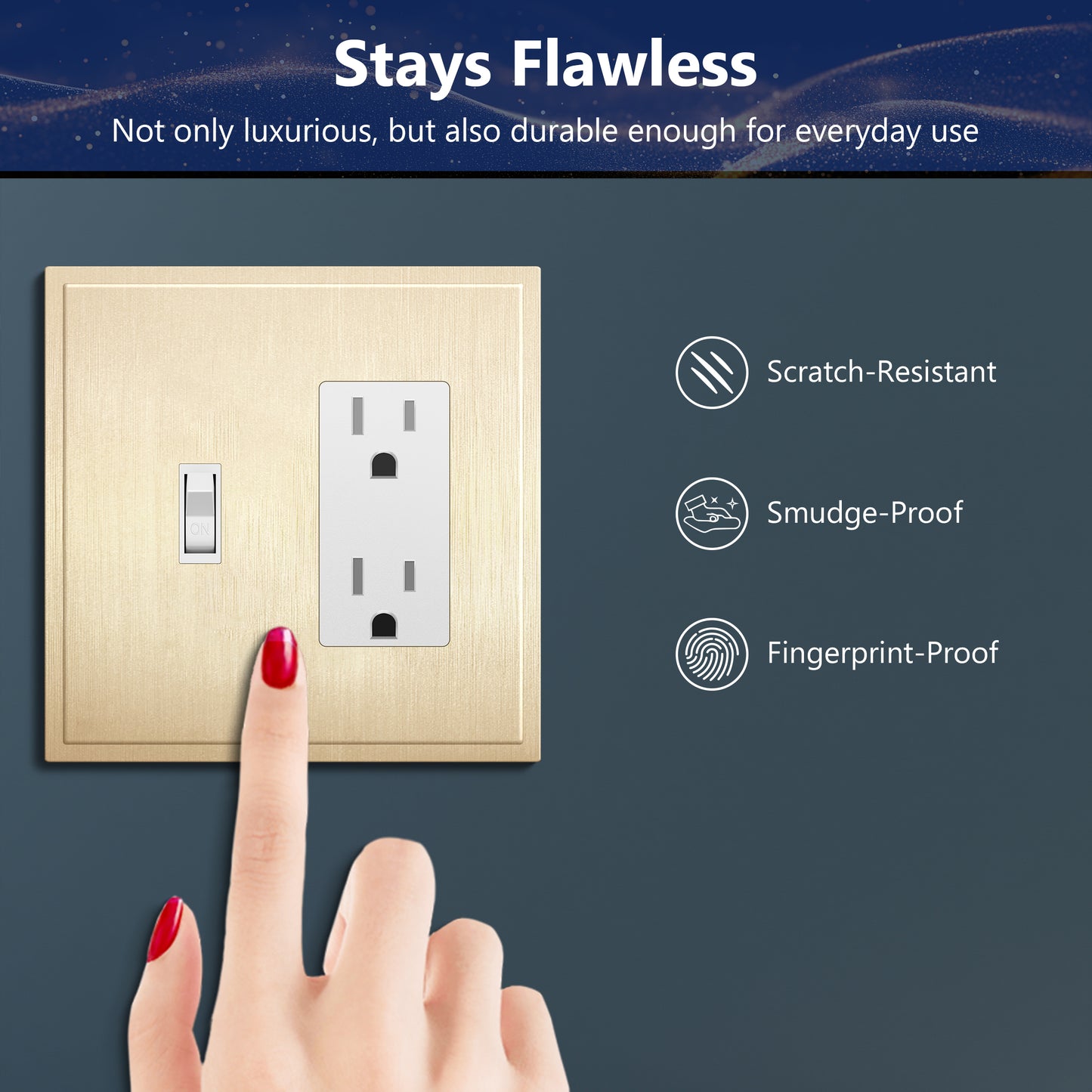 Screwless Toggle & Decorator Wall Plate, 2 Gang