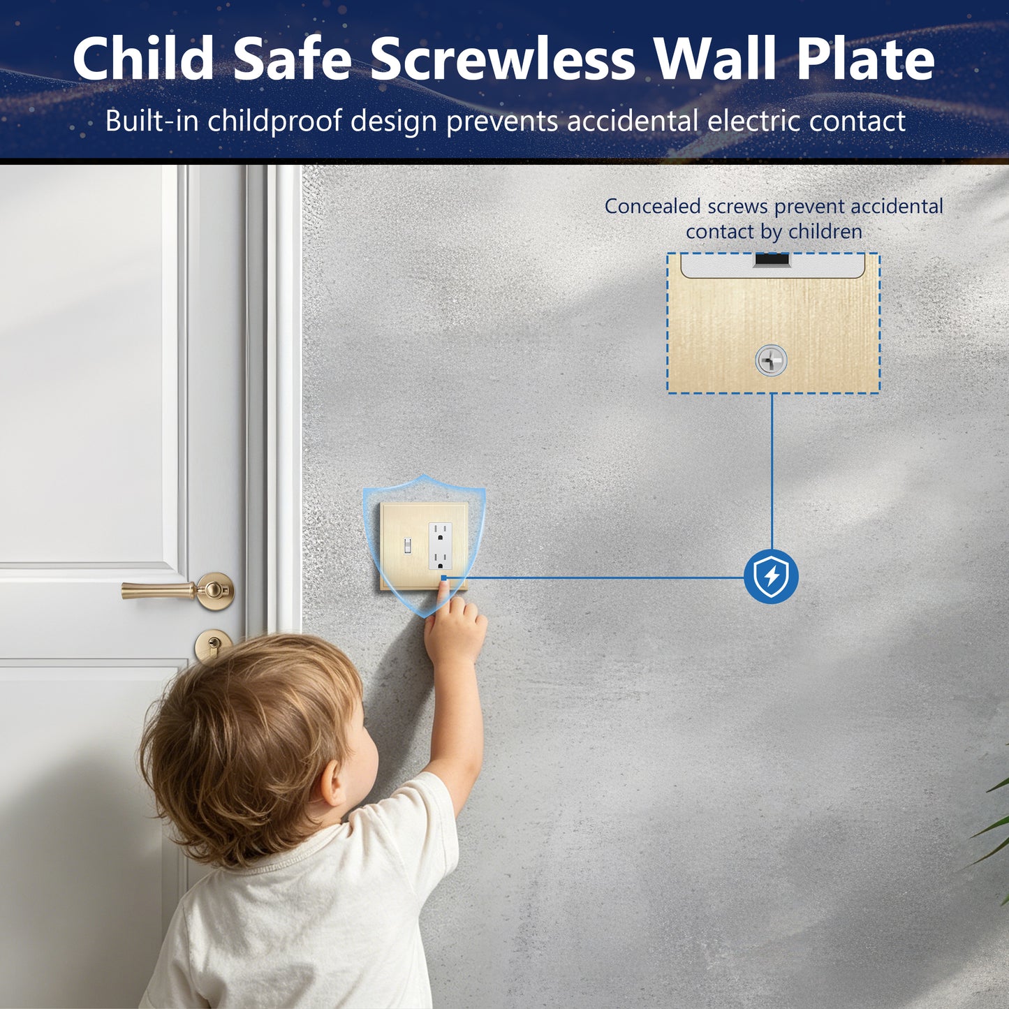 Screwless Toggle & Decorator Wall Plate, 2 Gang