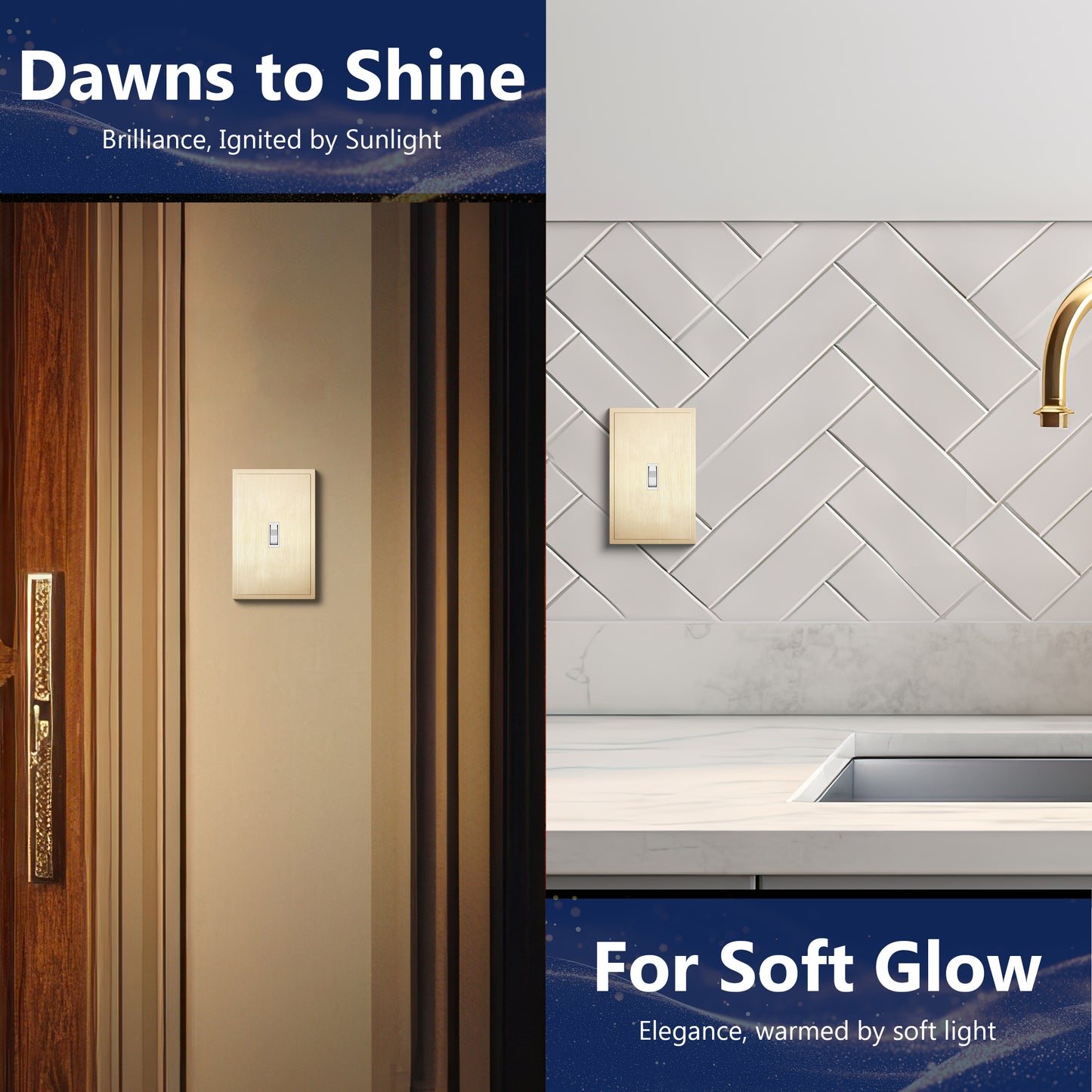 Screwless Toggle Wall Plate, 1 Gang, Mid Size
