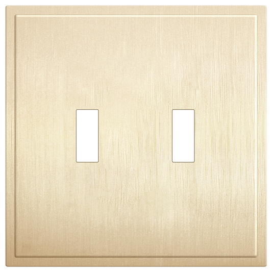 Screwless Toggle Wall Plate, 2-Gang, Mid-Size