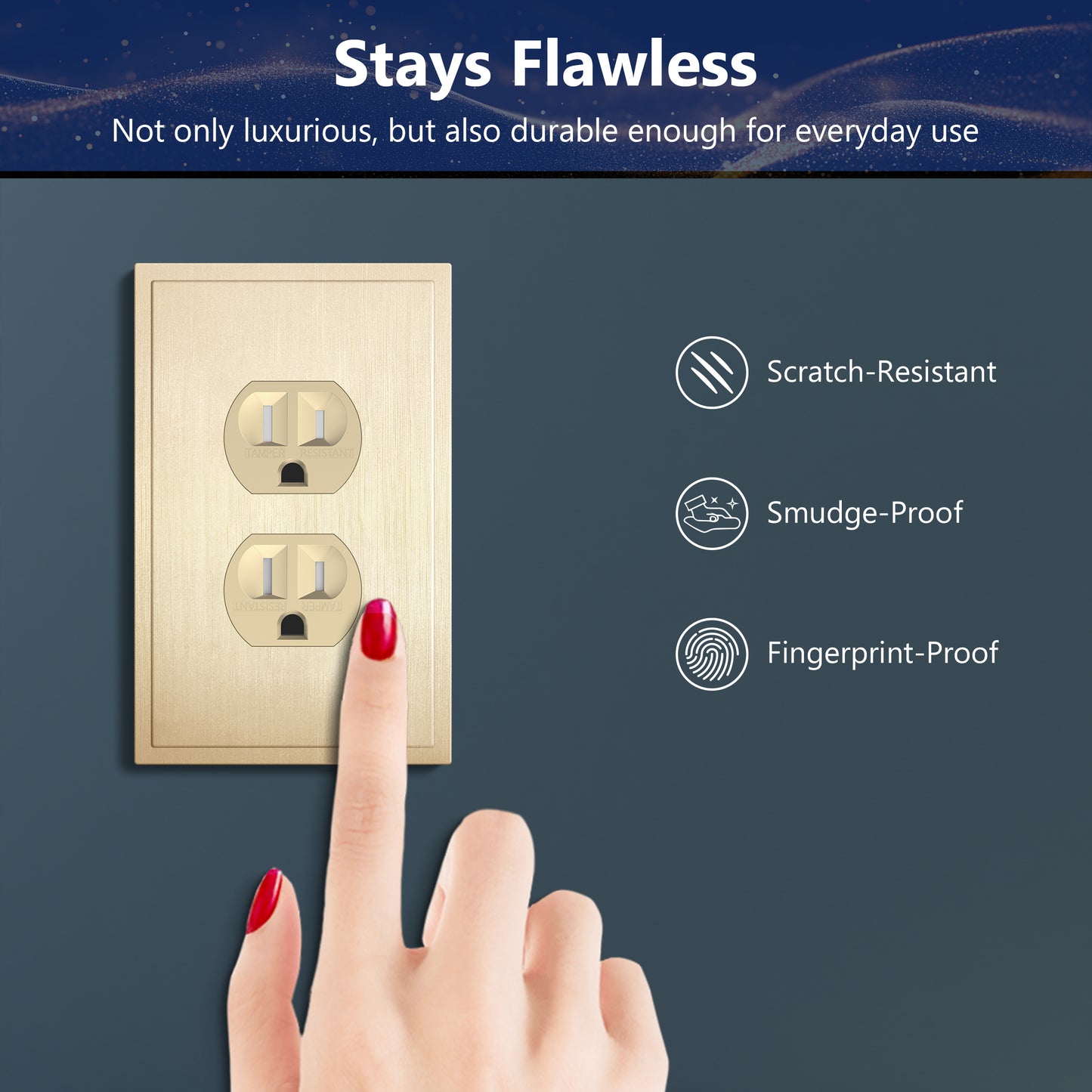 Screwless Decorator Wall Plate, 1-Gang, Mid-Size