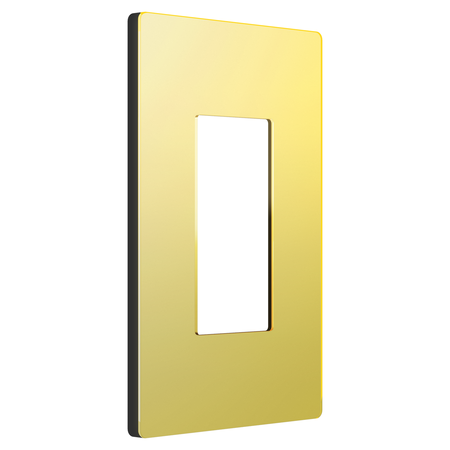 Decorator Screwless Wall Plate, Polycarbonate Thermoplastic/Mirrored Acrylic, Temperature and Impact Resistant, 1-Gang, Mid-Size