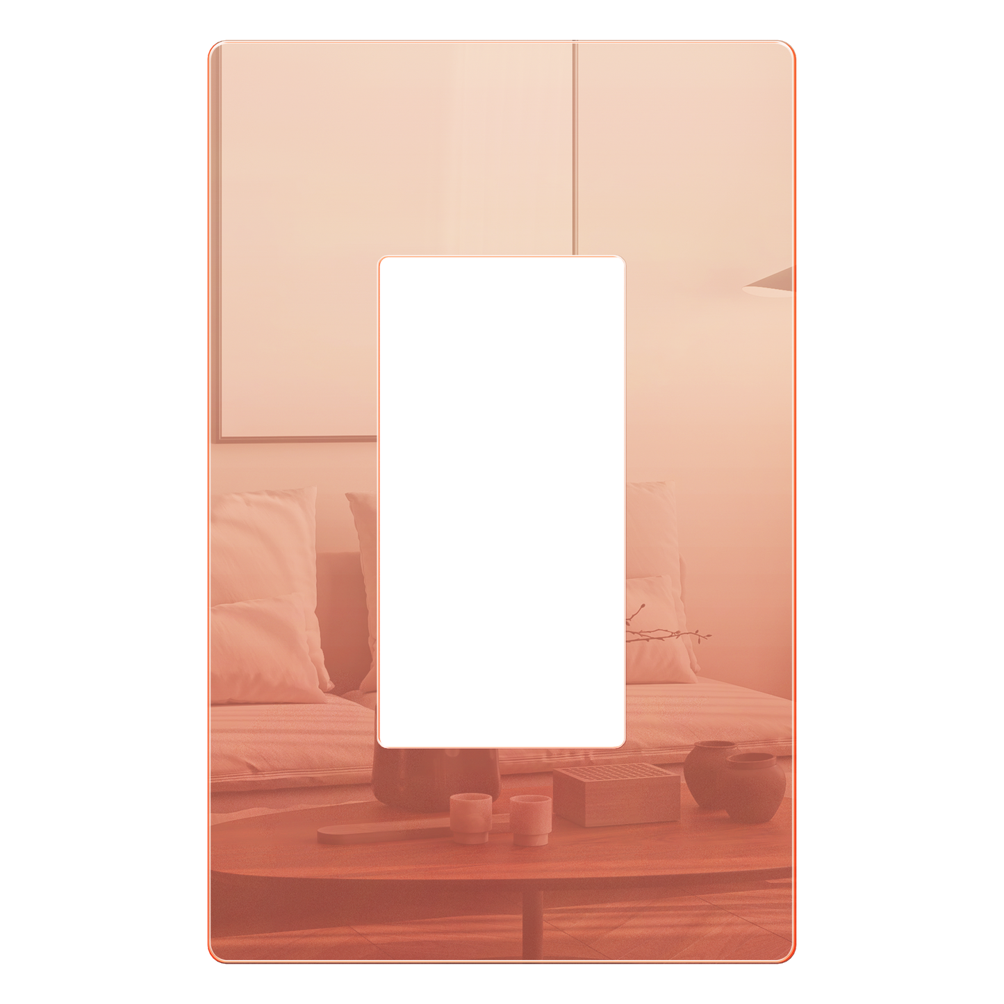 Decorator Screwless Wall Plate, Polycarbonate Thermoplastic/Mirrored Acrylic, Temperature and Impact Resistant, 1-Gang, Mid-Size