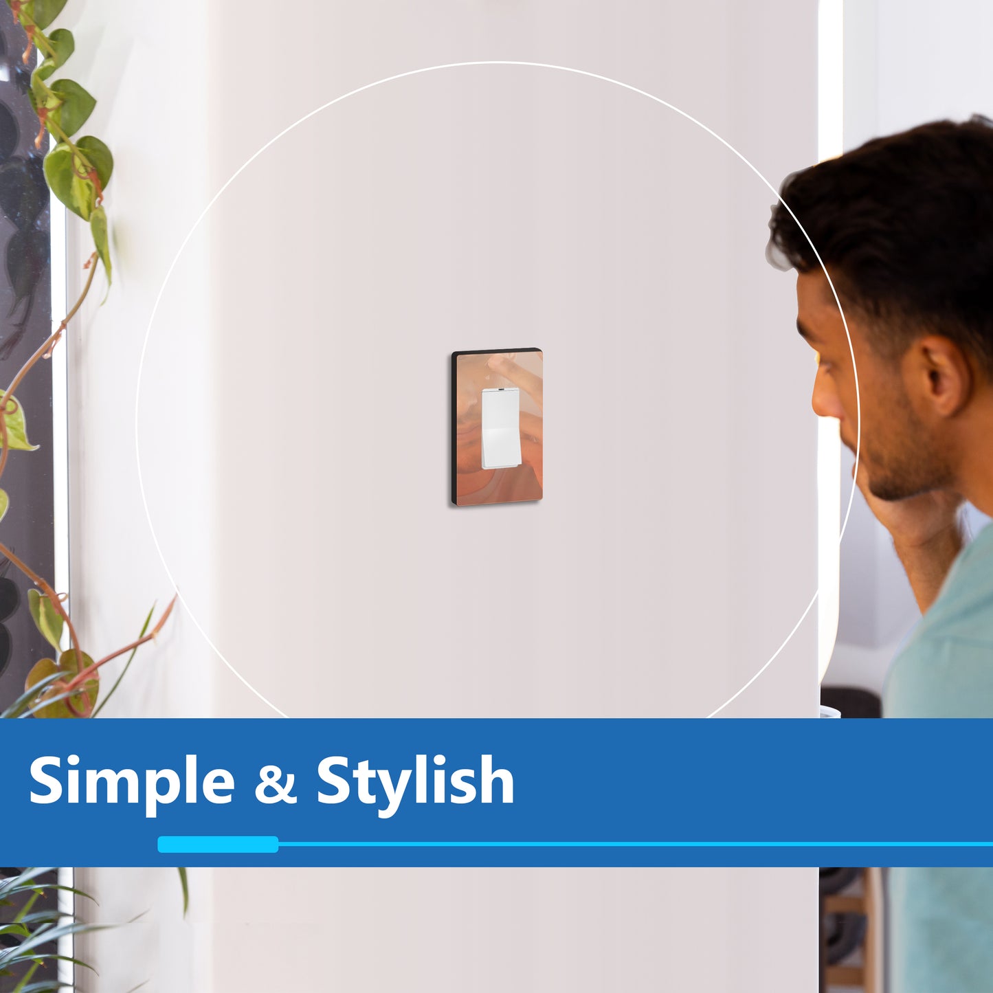 Decorator Screwless Wall Plate, Polycarbonate Thermoplastic/Mirrored Acrylic, Temperature and Impact Resistant, 1-Gang, Mid-Size