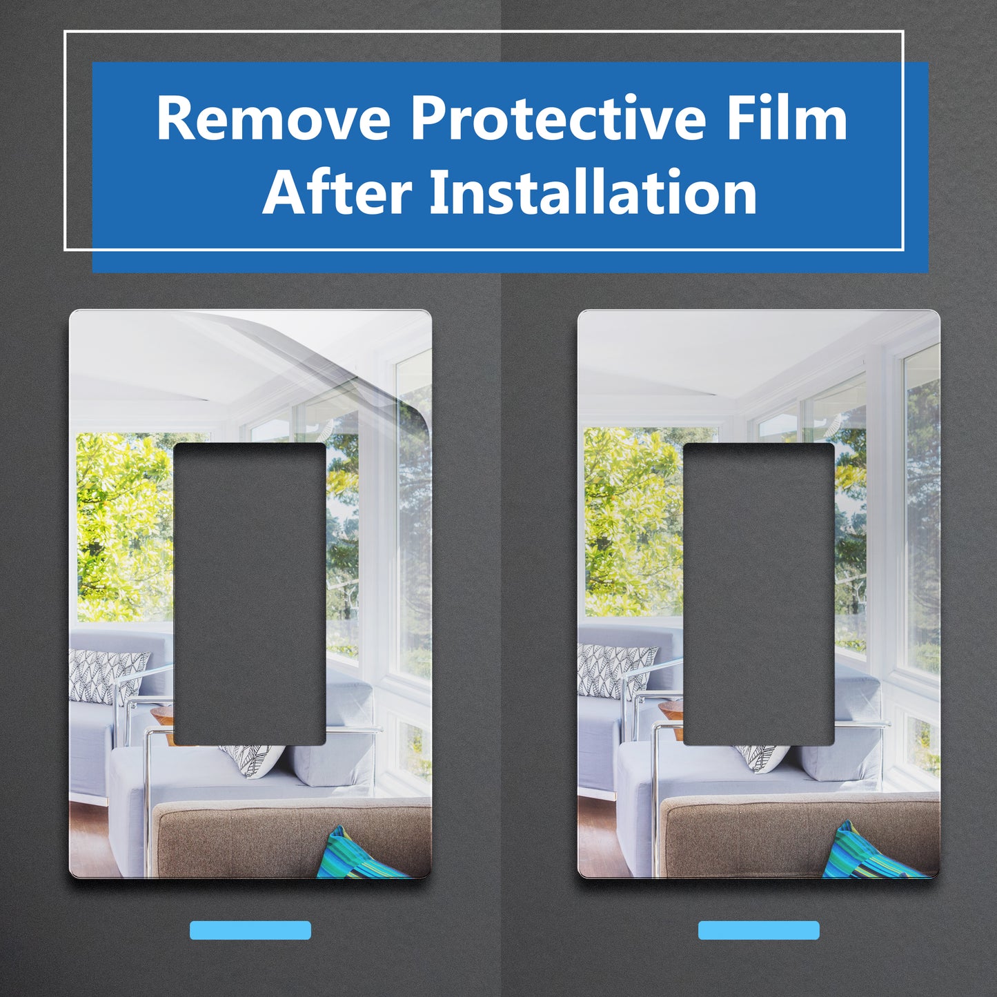 Screwless Acrylic Decorator Wall Plate, 1-Gang, Mid-Size