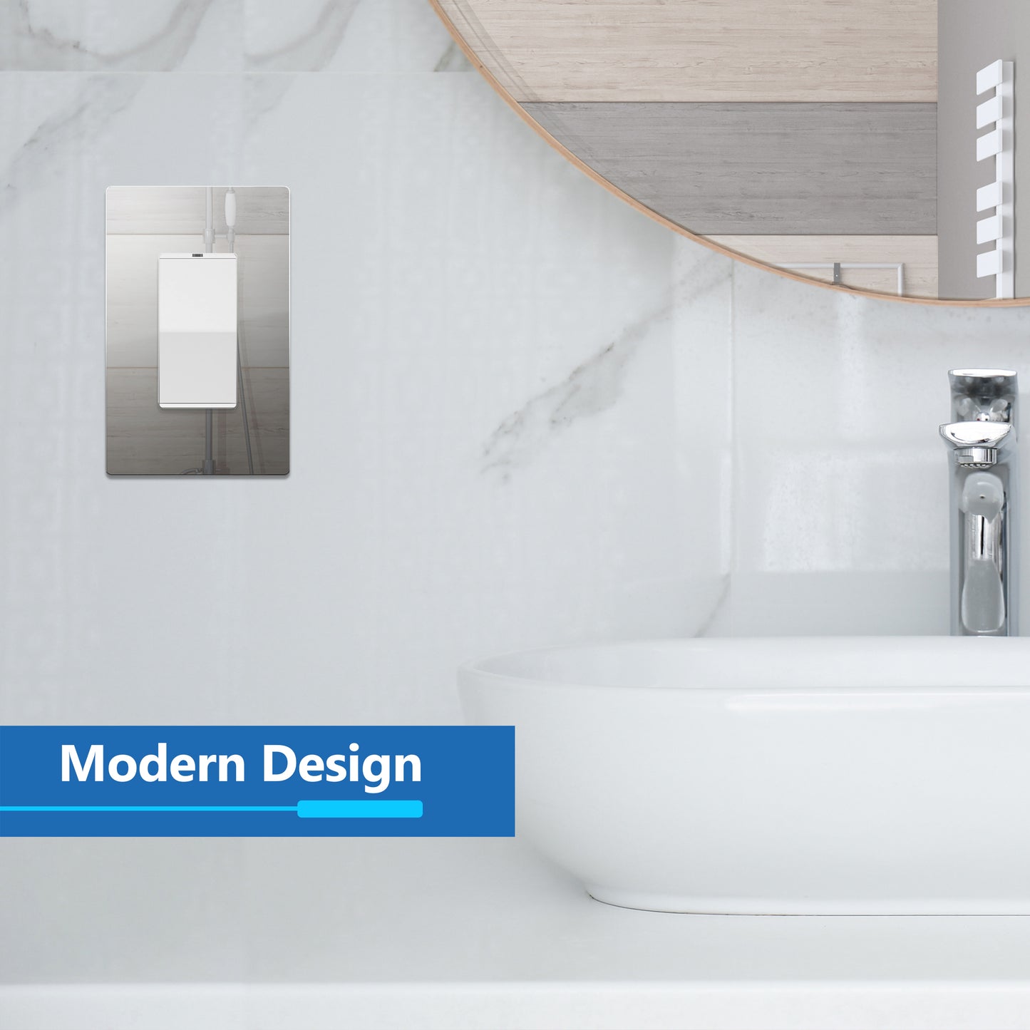 Screwless Acrylic Decorator Wall Plate, 1-Gang, Mid-Size