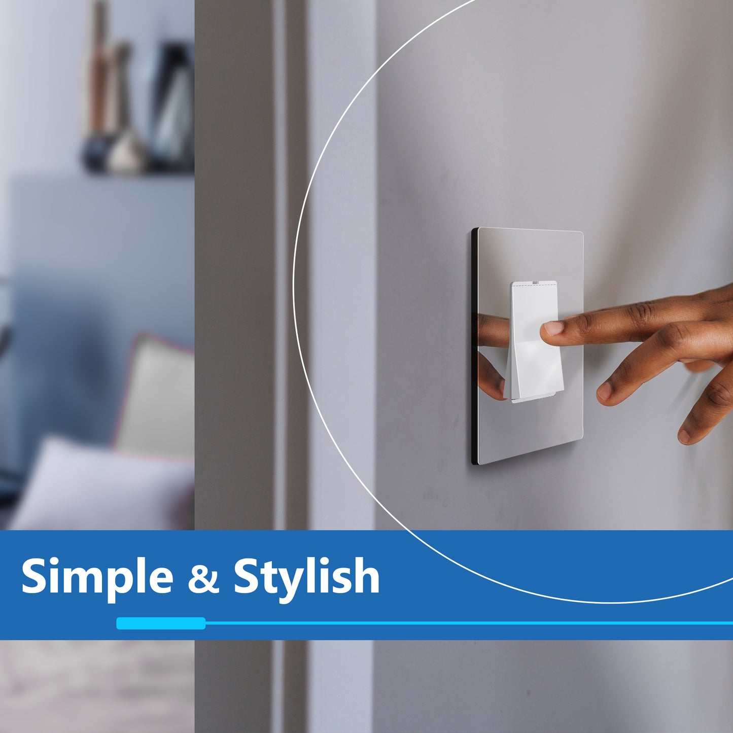 Screwless Acrylic Decorator Wall Plate, 1-Gang, Mid-Size