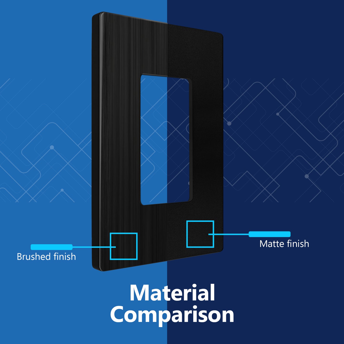 Decorator Screwless Wall Plate, Polycarbonate Thermoplastic/Mirrored Acrylic, Temperature and Impact Resistant, 1-Gang, Mid-Size