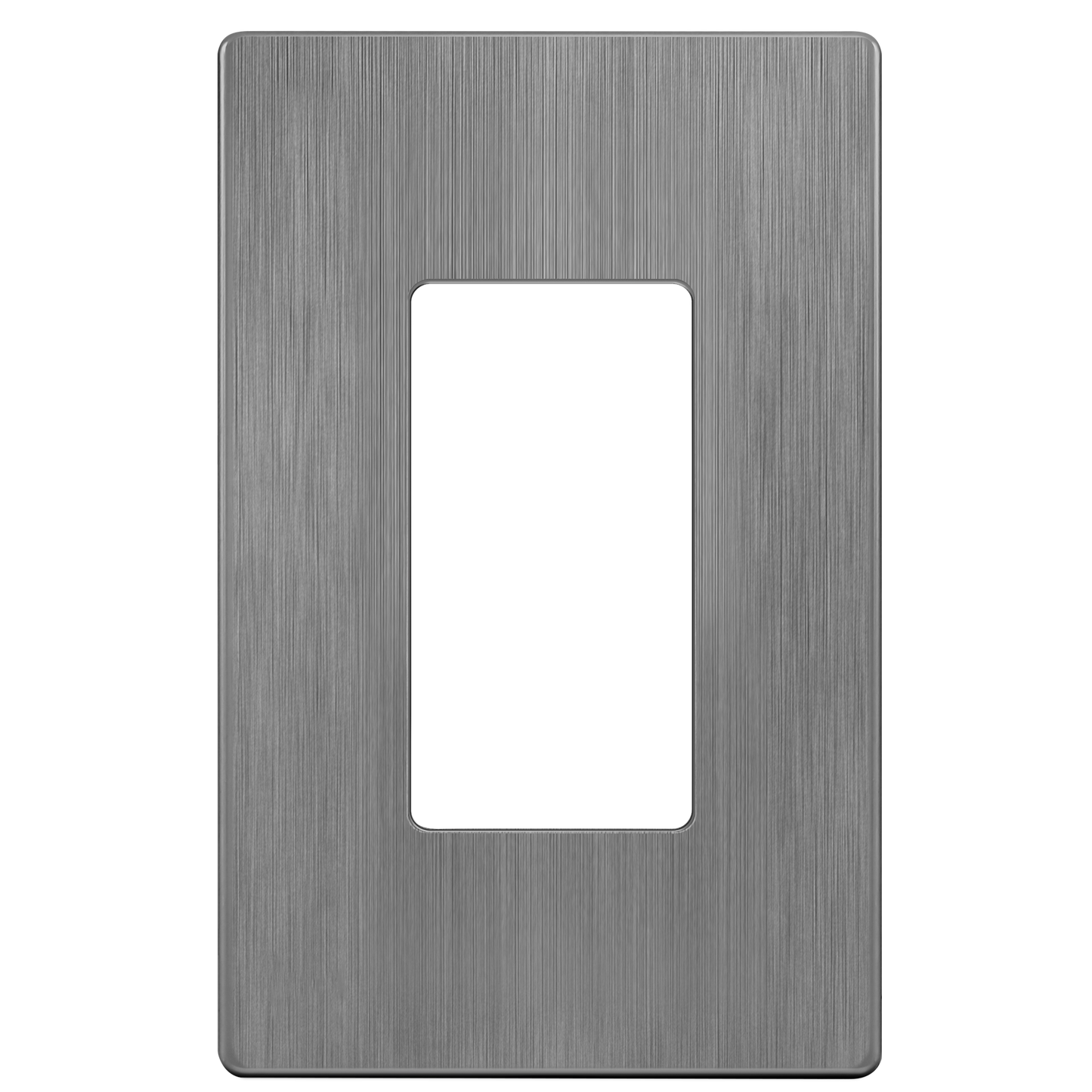 Decorator Screwless Wall Plate, Polycarbonate Thermoplastic/Mirrored Acrylic, Temperature and Impact Resistant, 1-Gang, Mid-Size