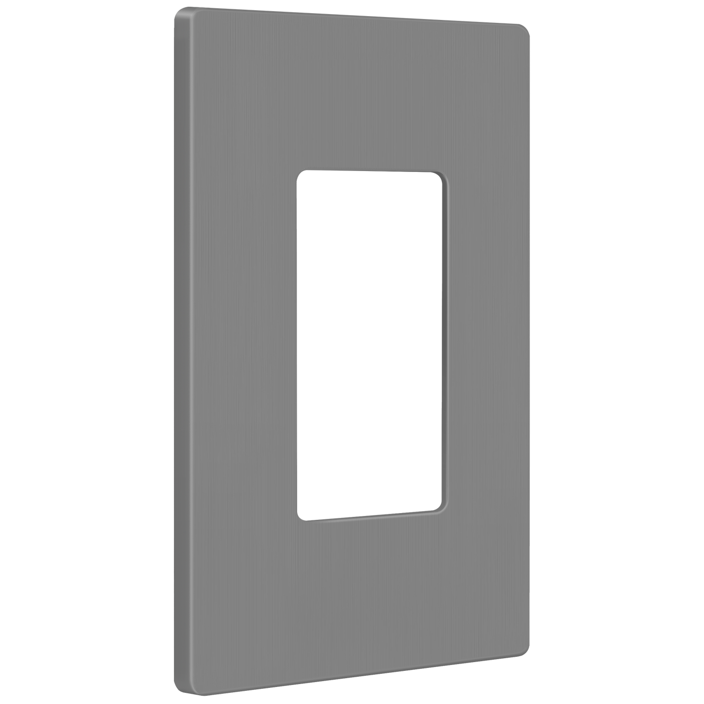 Decorator Screwless Wall Plate, Polycarbonate Thermoplastic/Mirrored Acrylic, Temperature and Impact Resistant, 1-Gang, Mid-Size