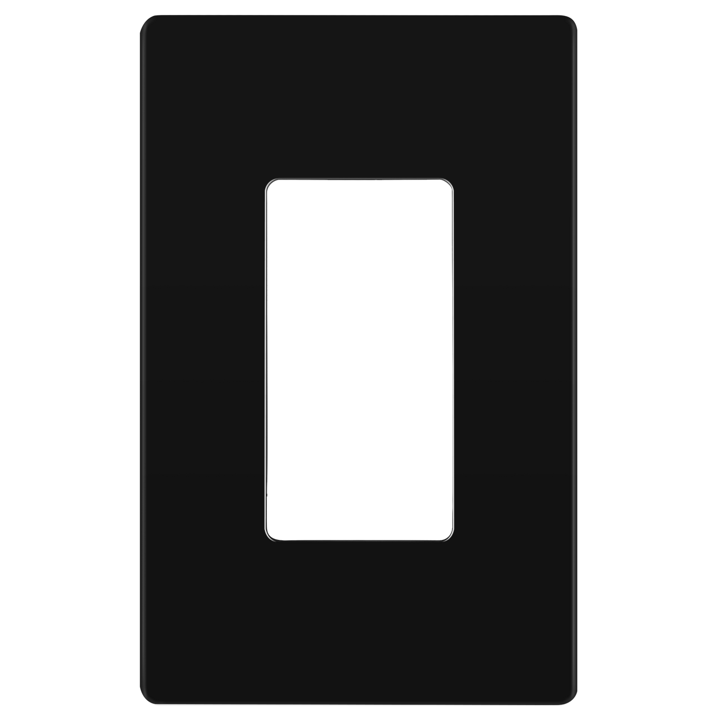 Decorator Screwless Wall Plate, Polycarbonate Thermoplastic/Mirrored Acrylic, Temperature and Impact Resistant, 1-Gang, Mid-Size