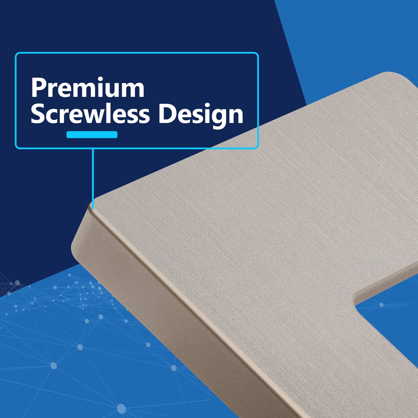 Decorator Screwless Wall Plate, Polycarbonate Thermoplastic/Mirrored Acrylic, Temperature and Impact Resistant, 1-Gang, Mid-Size