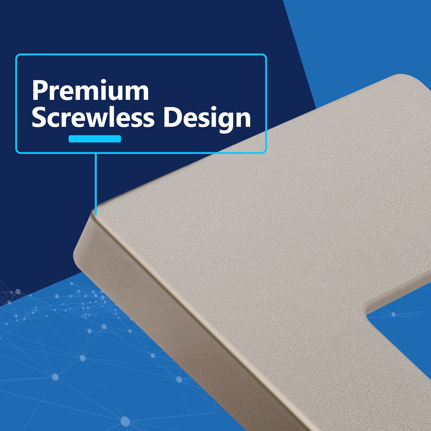 Decorator Screwless Wall Plate, Polycarbonate Thermoplastic/Mirrored Acrylic, Temperature and Impact Resistant, 1-Gang, Mid-Size