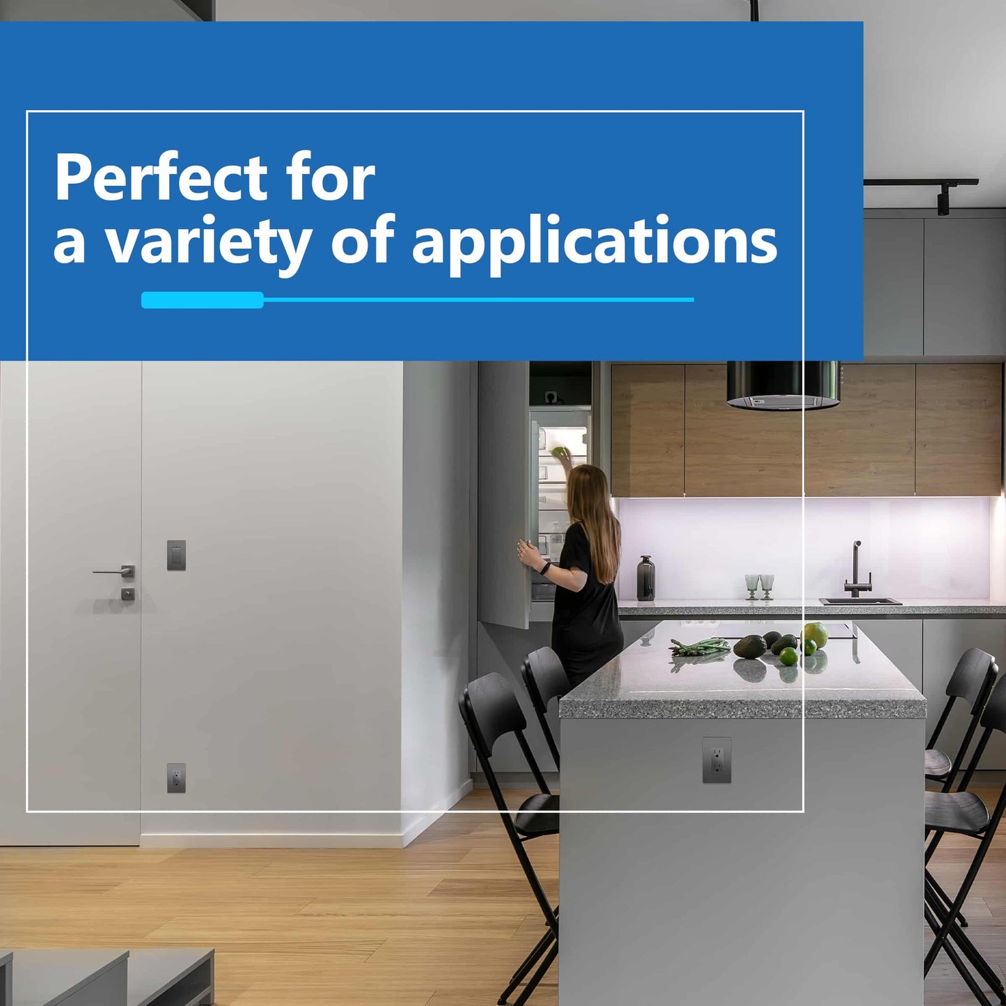 Decorator Screwless Wall Plate, Polycarbonate Thermoplastic/Mirrored Acrylic, Temperature and Impact Resistant, 1-Gang, Mid-Size