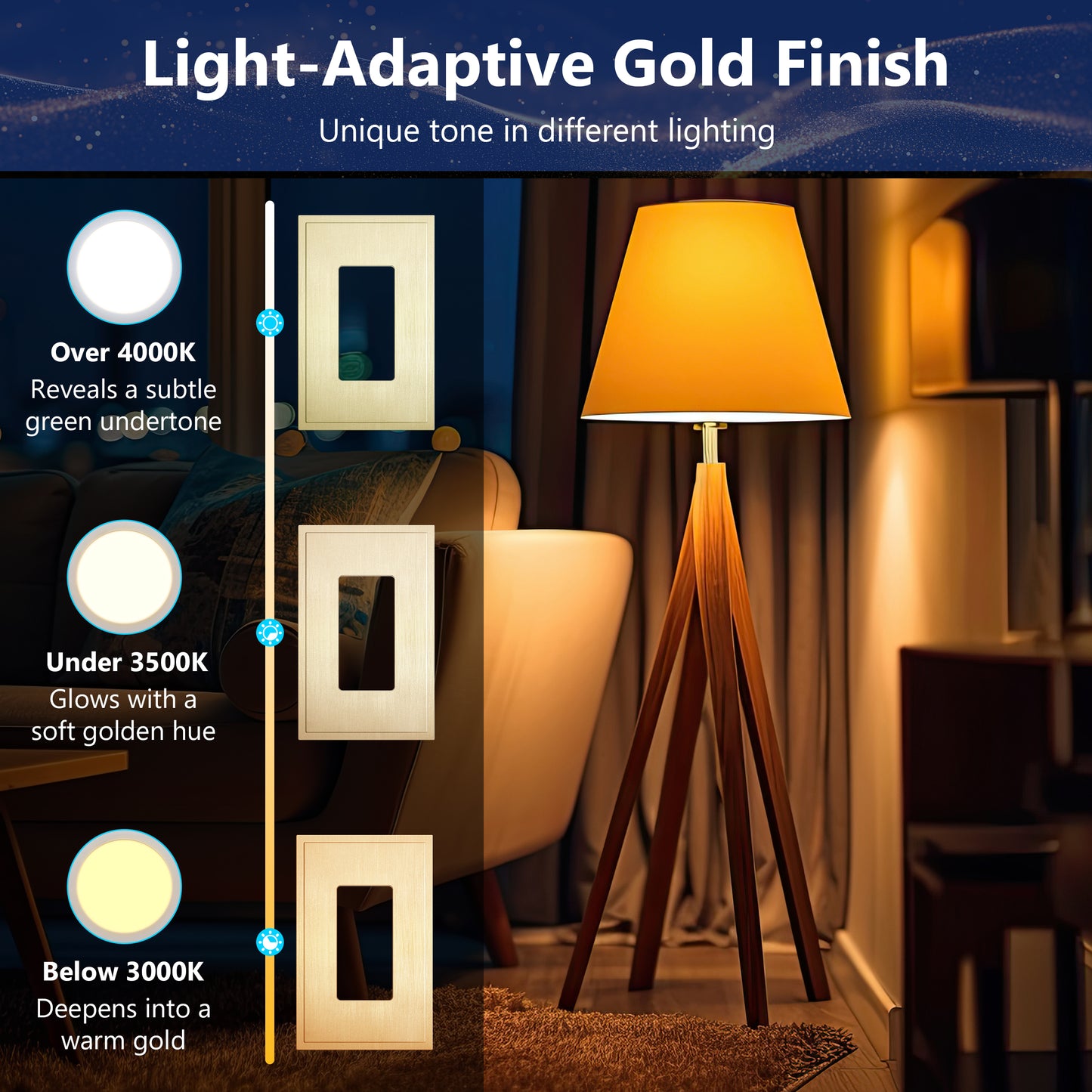 Decorator Screwless Wall Plate, Polycarbonate Thermoplastic/Mirrored Acrylic, Temperature and Impact Resistant, 1-Gang, Mid-Size