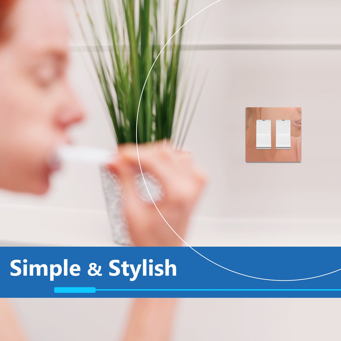 Screwless Acrylic Decorator Wall Plate, 2-Gang, Mid-Size