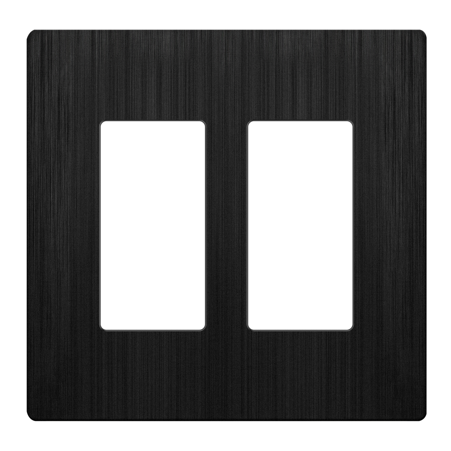 Decorator Screwless Wall Plate, Polycarbonate Thermoplastic/Mirrored Acrylic, Temperature and Impact Resistant, 2-Gang, Mid-Size