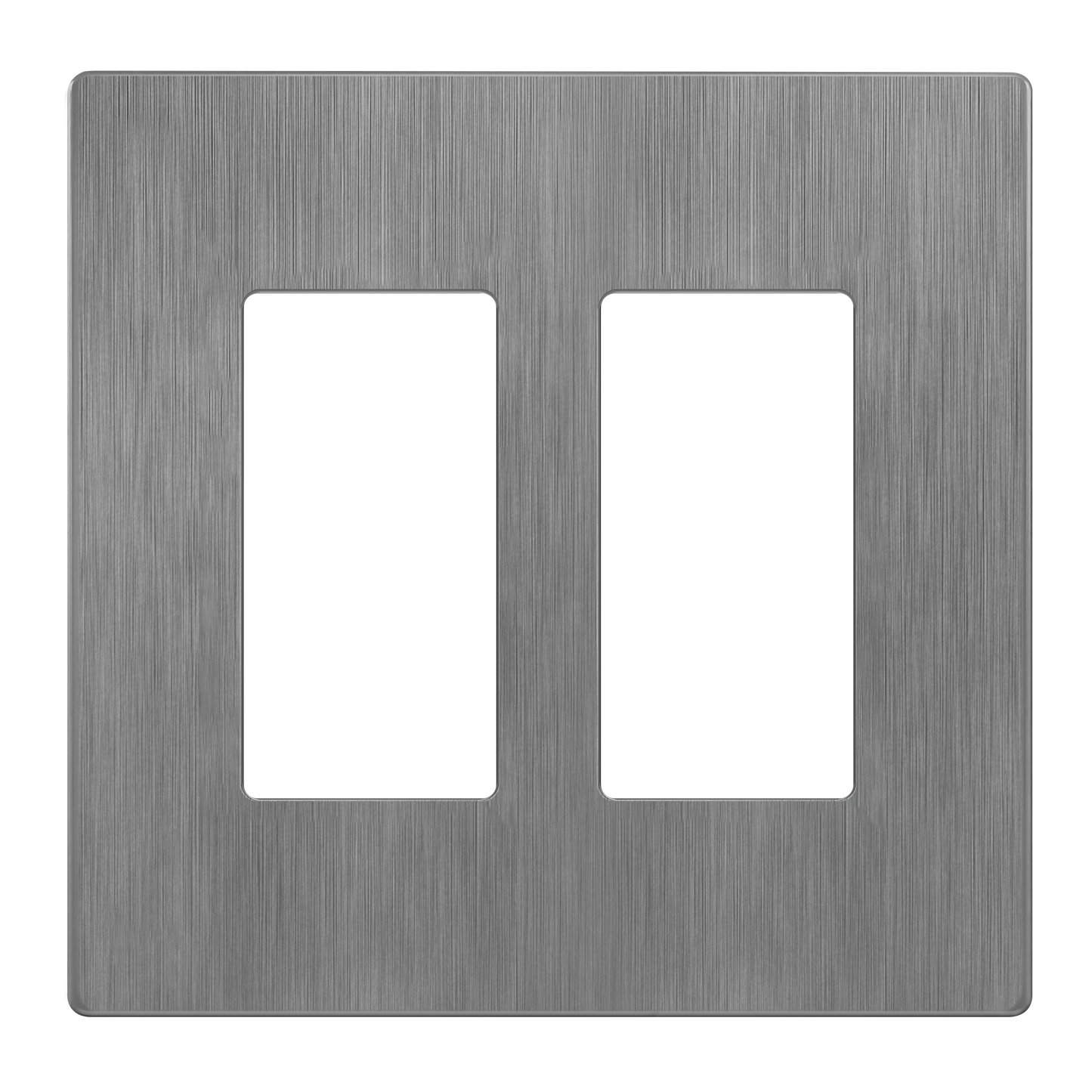 Decorator Screwless Wall Plate, Polycarbonate Thermoplastic/Mirrored Acrylic, Temperature and Impact Resistant, 2-Gang, Mid-Size