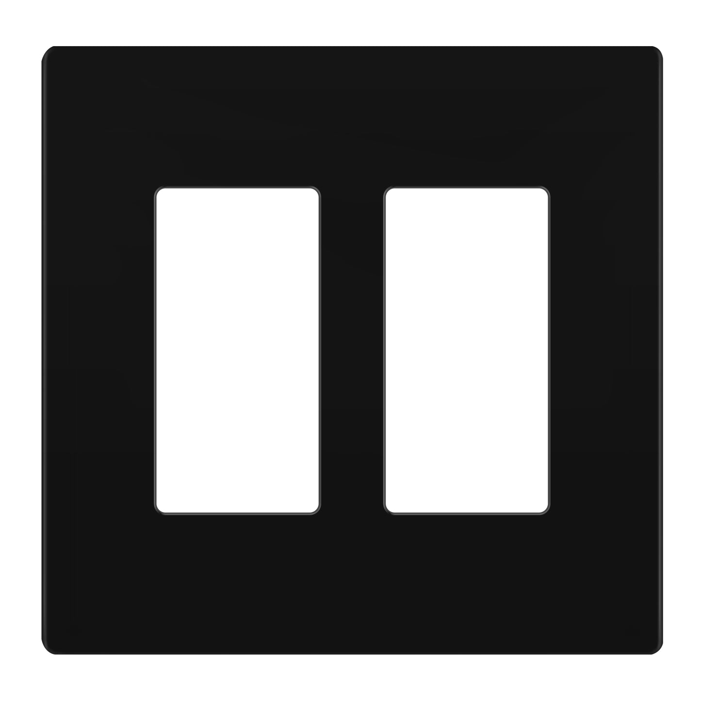 Decorator Screwless Wall Plate, Polycarbonate Thermoplastic/Mirrored Acrylic, Temperature and Impact Resistant, 2-Gang, Mid-Size