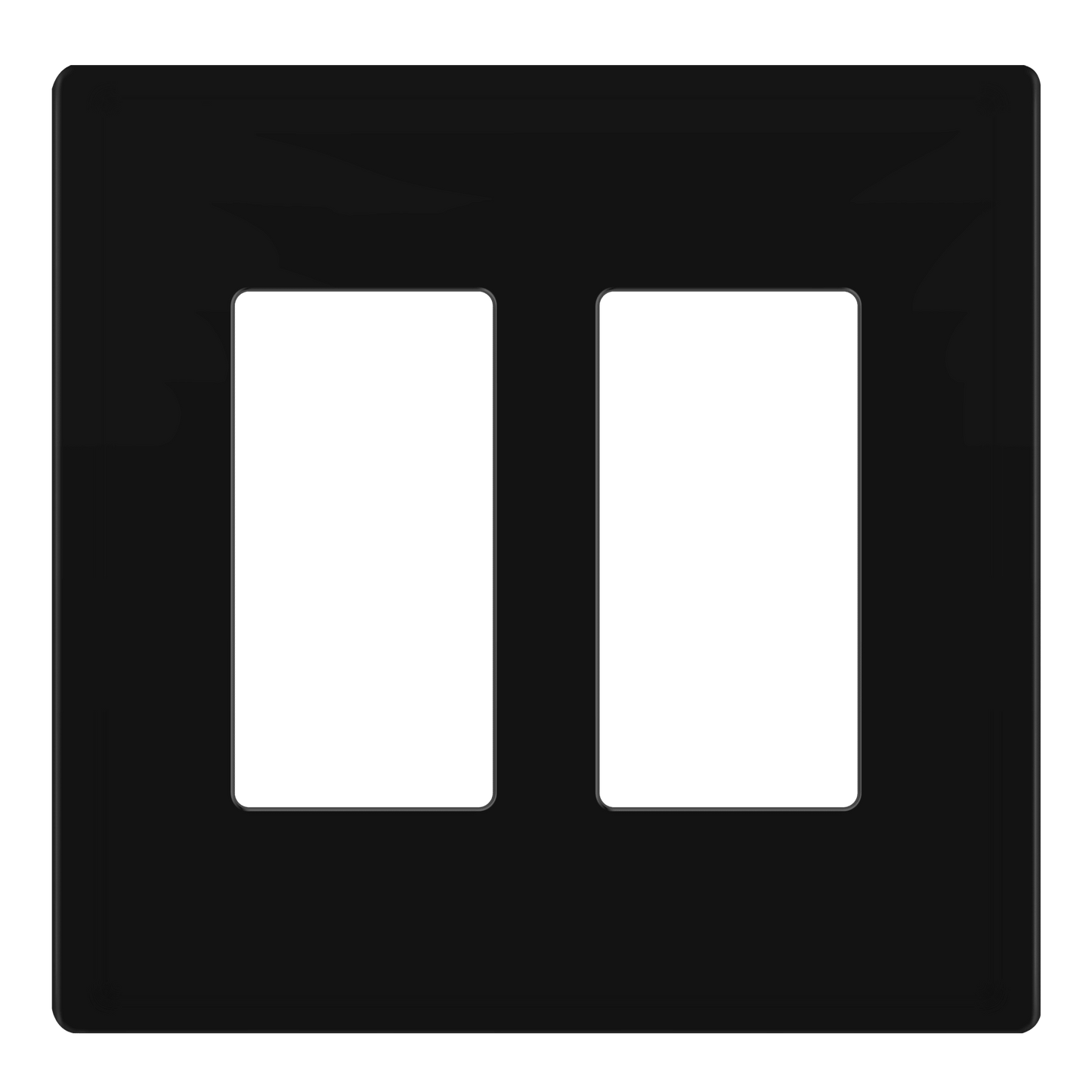 Decorator Screwless Wall Plate, Polycarbonate Thermoplastic/Mirrored Acrylic, Temperature and Impact Resistant, 2-Gang, Mid-Size