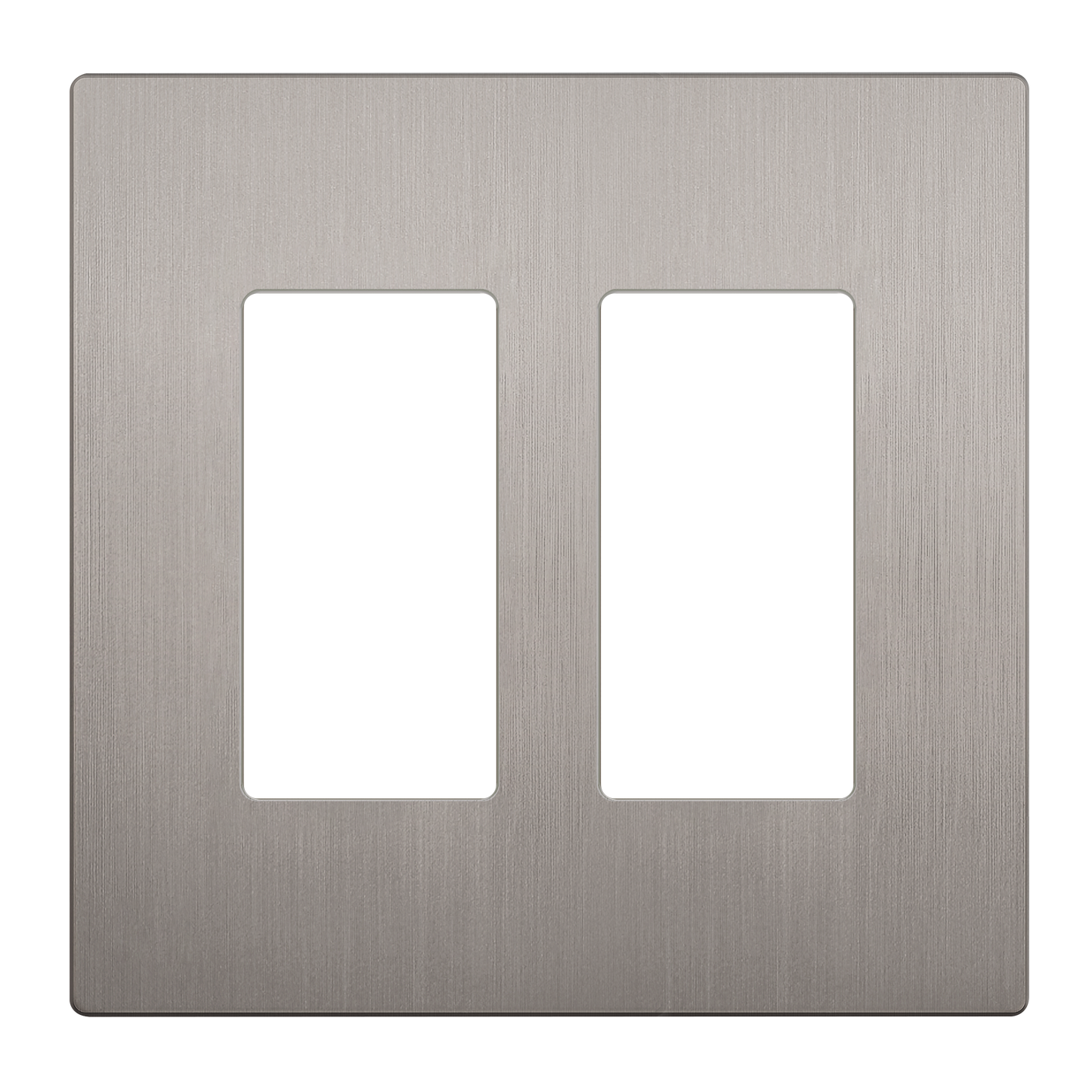 Decorator Screwless Wall Plate, Polycarbonate Thermoplastic/Mirrored Acrylic, Temperature and Impact Resistant, 2-Gang, Mid-Size