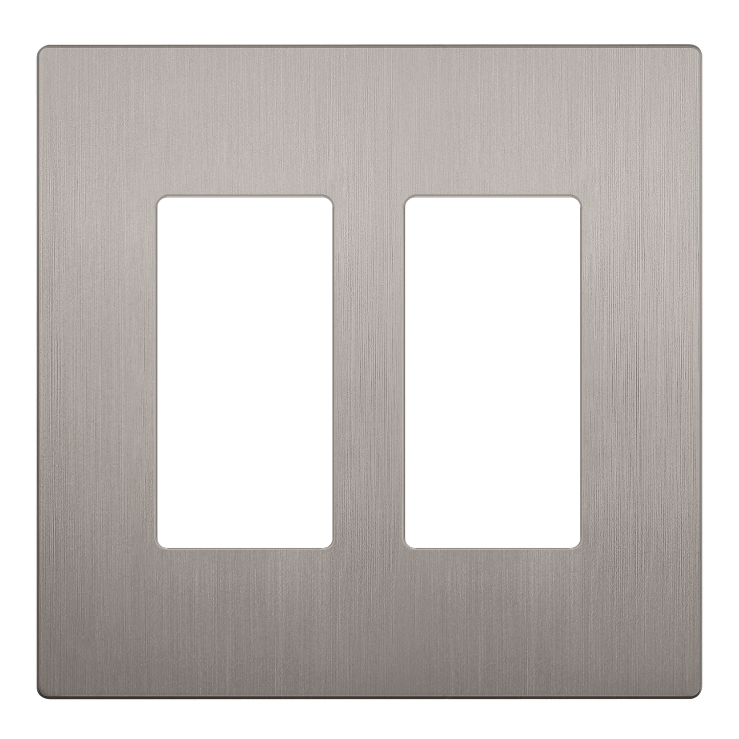 Decorator Screwless Wall Plate, Polycarbonate Thermoplastic/Mirrored Acrylic, Temperature and Impact Resistant, 2-Gang, Mid-Size