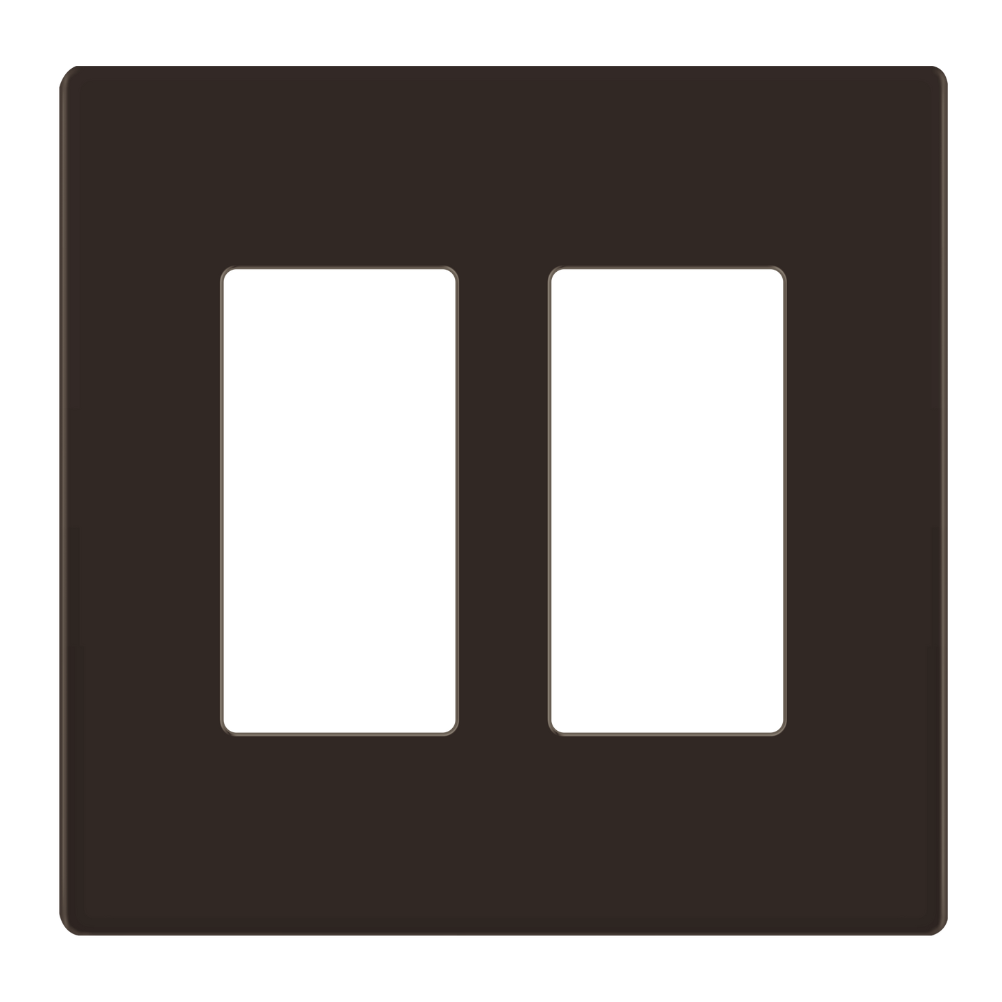Decorator Screwless Wall Plate, Polycarbonate Thermoplastic/Mirrored Acrylic, Temperature and Impact Resistant, 2-Gang, Mid-Size