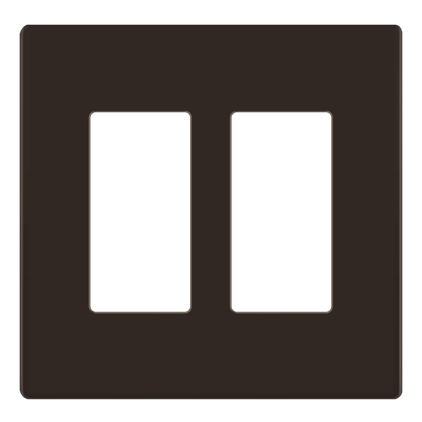 Decorator Screwless Wall Plate, Polycarbonate Thermoplastic/Mirrored Acrylic, Temperature and Impact Resistant, 2-Gang, Mid-Size