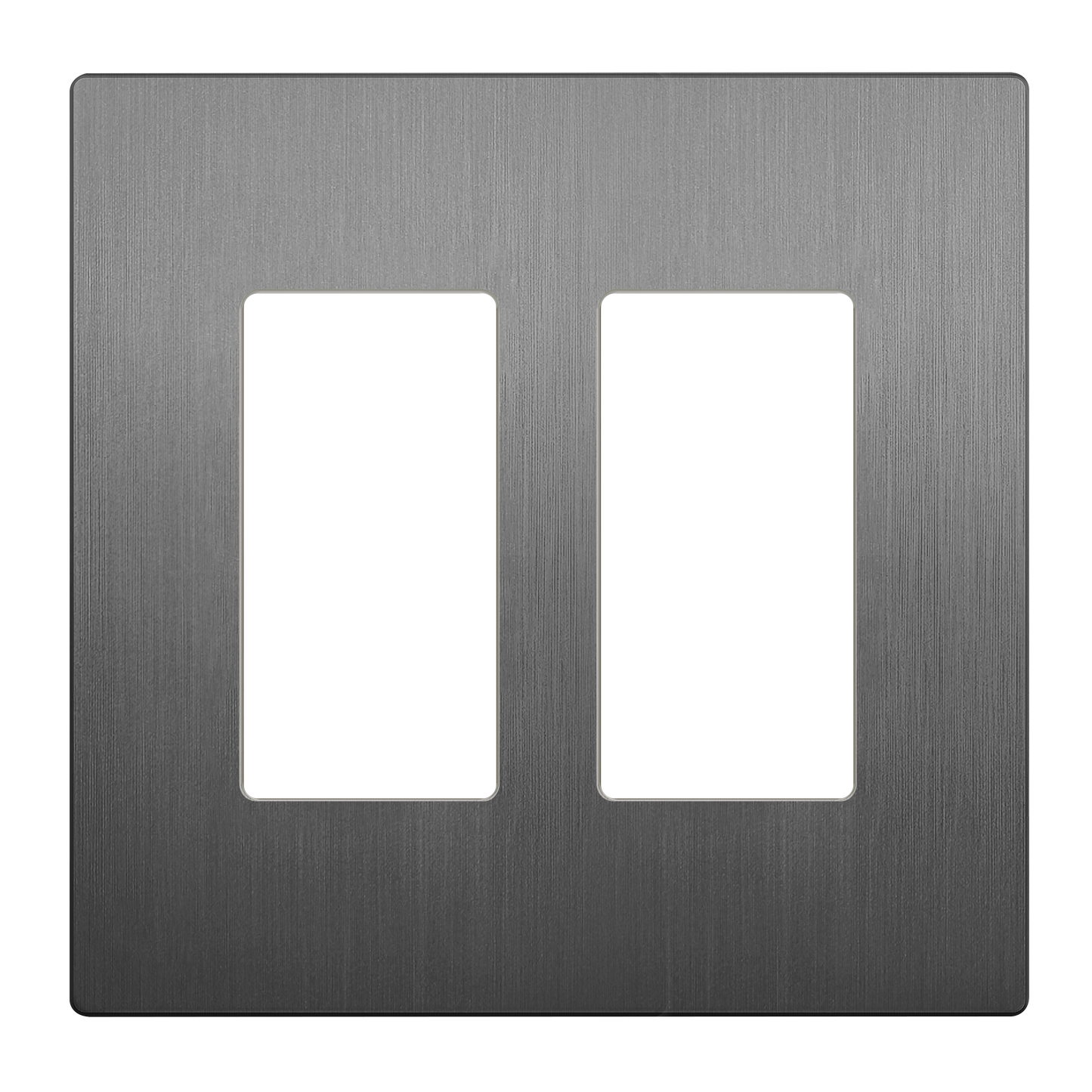 Decorator Screwless Wall Plate, Polycarbonate Thermoplastic/Mirrored Acrylic, Temperature and Impact Resistant, 2-Gang, Mid-Size