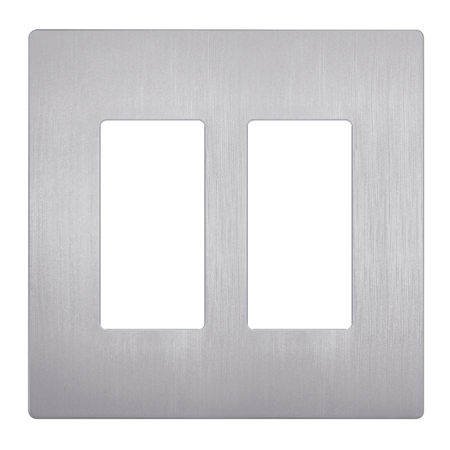 Decorator Screwless Wall Plate, Polycarbonate Thermoplastic/Mirrored Acrylic, Temperature and Impact Resistant, 2-Gang, Mid-Size