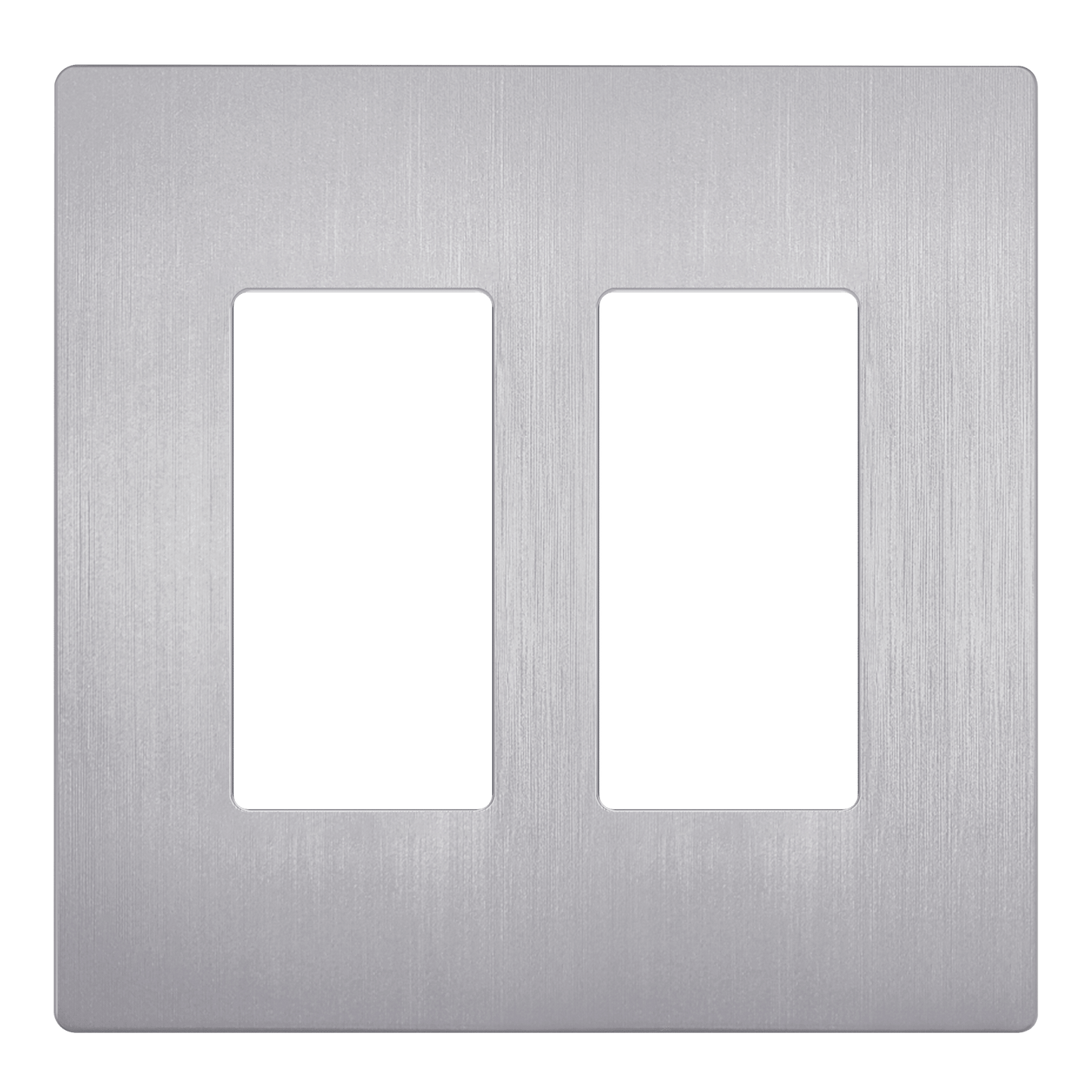 Decorator Screwless Wall Plate, Polycarbonate Thermoplastic/Mirrored Acrylic, Temperature and Impact Resistant, 2-Gang, Mid-Size