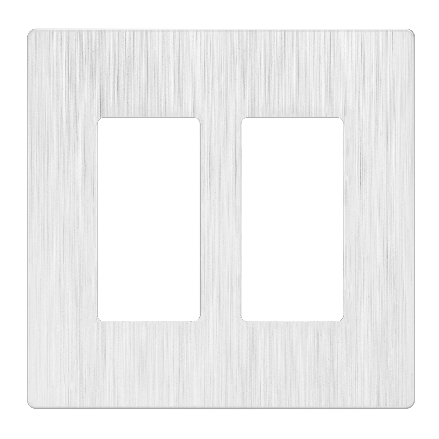 Decorator Screwless Wall Plate, Polycarbonate Thermoplastic/Mirrored Acrylic, Temperature and Impact Resistant, 2-Gang, Mid-Size