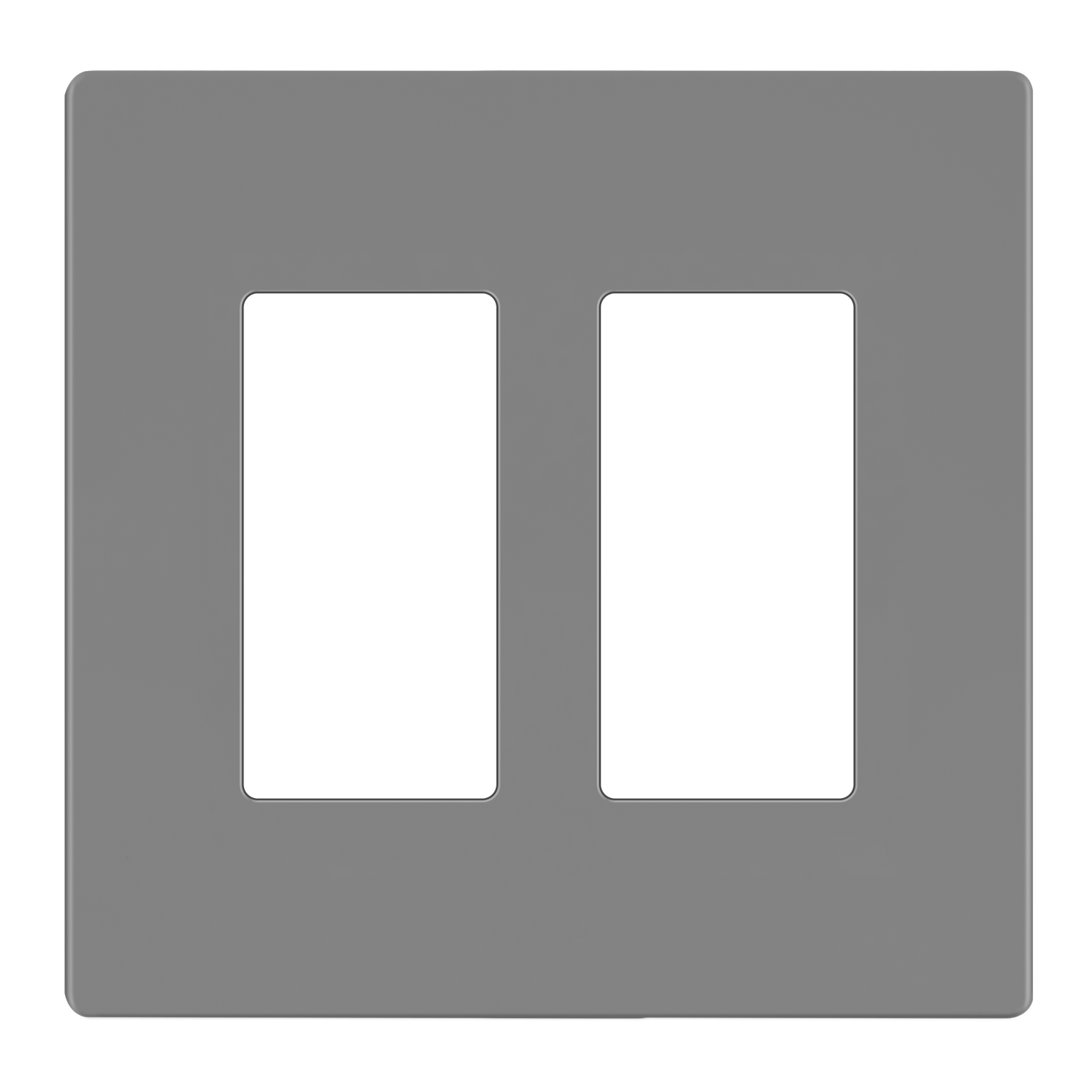 Decorator Screwless Wall Plate, Polycarbonate Thermoplastic/Mirrored Acrylic, Temperature and Impact Resistant, 2-Gang, Mid-Size