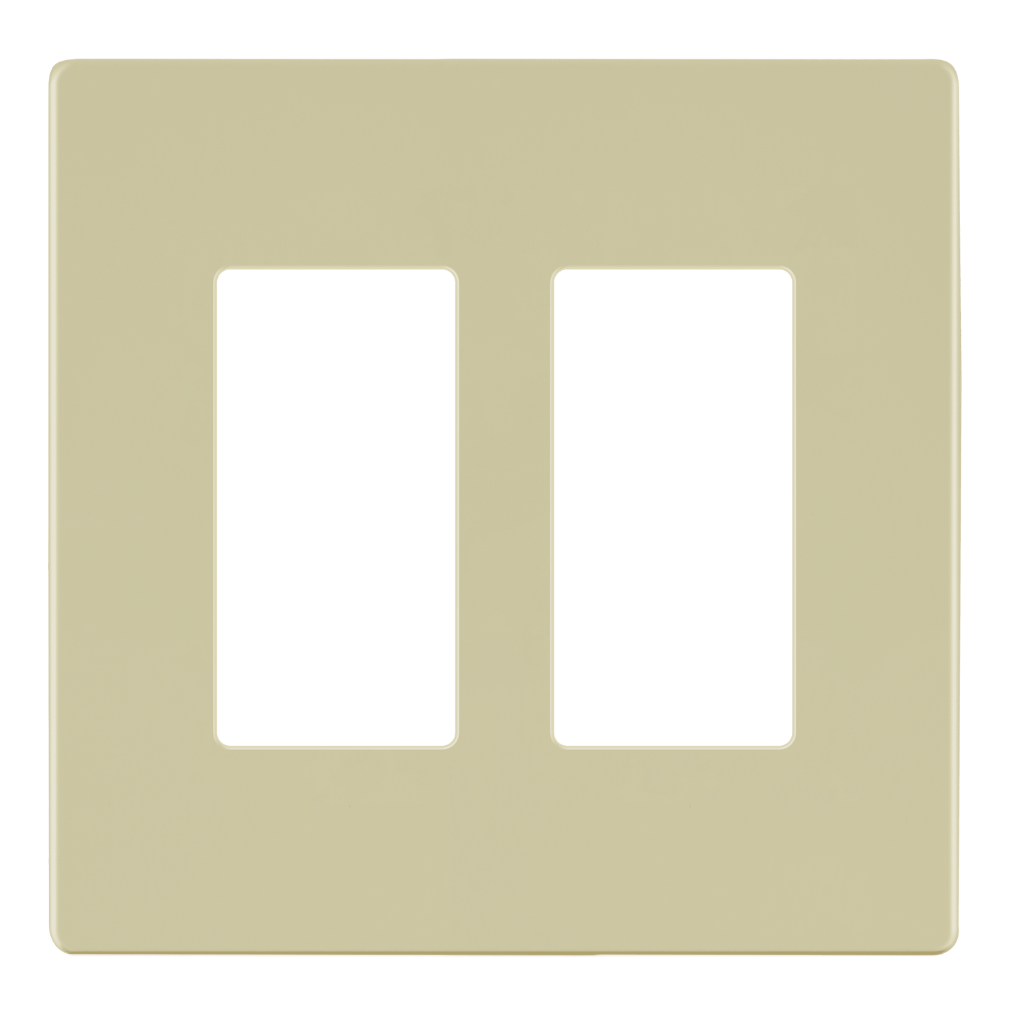 Decorator Screwless Wall Plate, Polycarbonate Thermoplastic/Mirrored Acrylic, Temperature and Impact Resistant, 2-Gang, Mid-Size