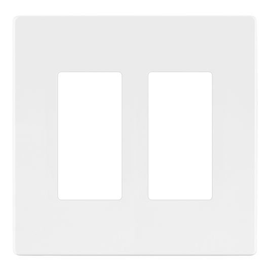 Decorator Screwless Wall Plate, Polycarbonate Thermoplastic/Mirrored Acrylic, Temperature and Impact Resistant, 2-Gang, Mid-Size