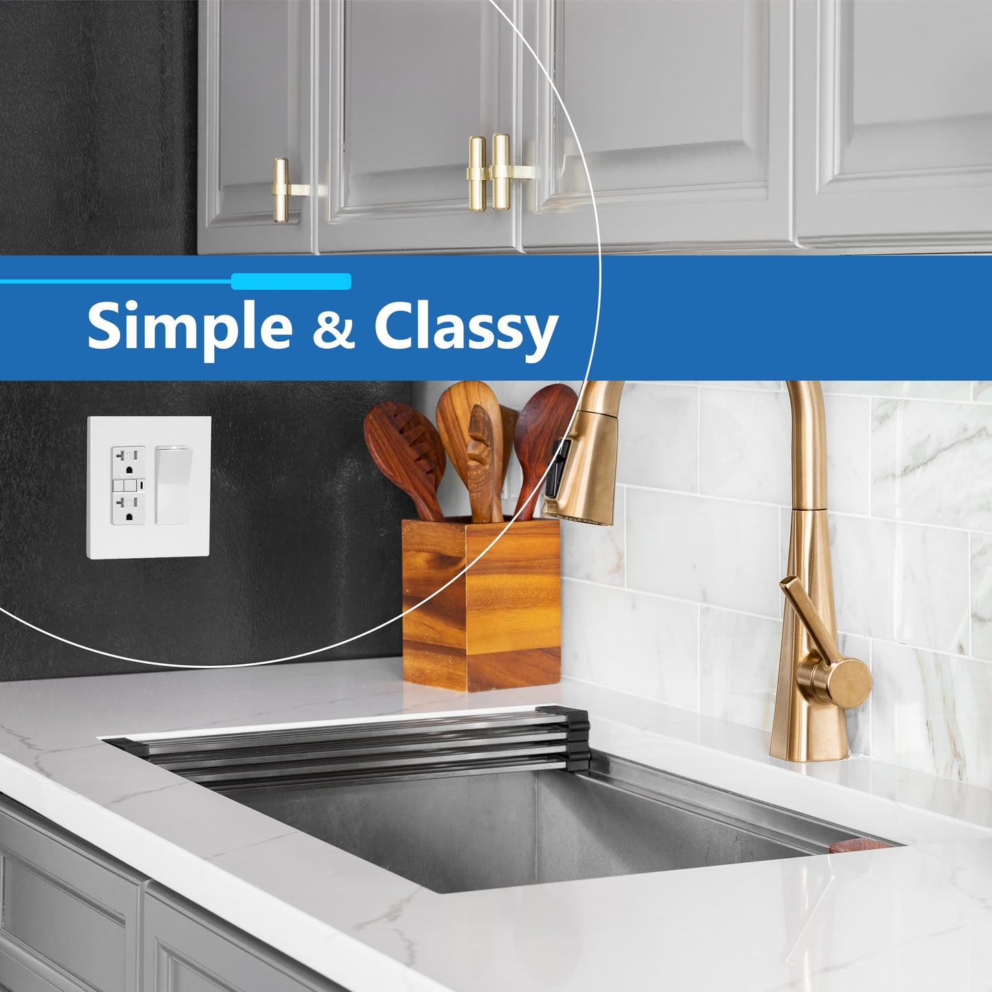 Decorator Screwless Wall Plate, Polycarbonate Thermoplastic/Mirrored Acrylic, Temperature and Impact Resistant, 2-Gang, Mid-Size