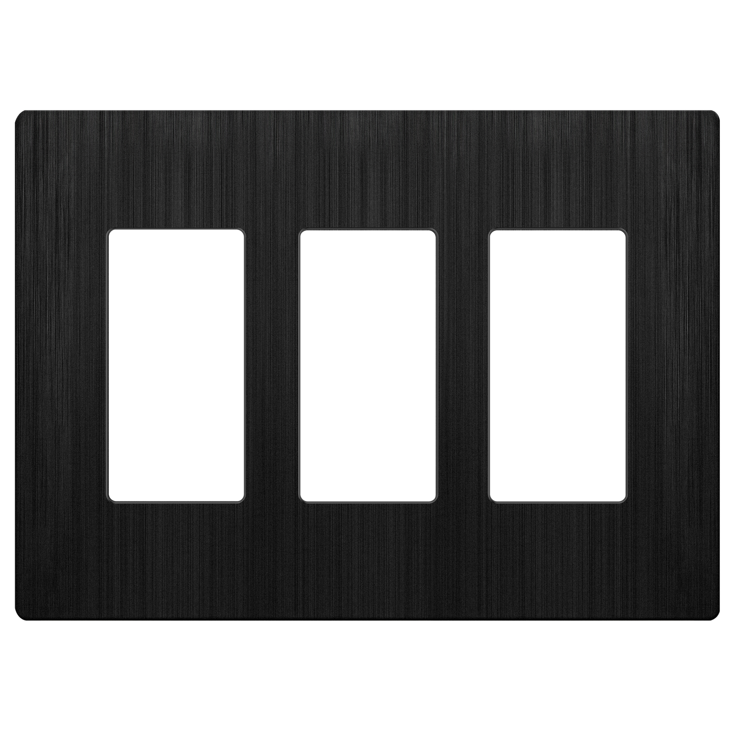 Decorator Screwless Wall Plate, Polycarbonate Thermoplastic/Mirrored Acrylic, Temperature and Impact Resistant, 3-Gang, Mid-Size