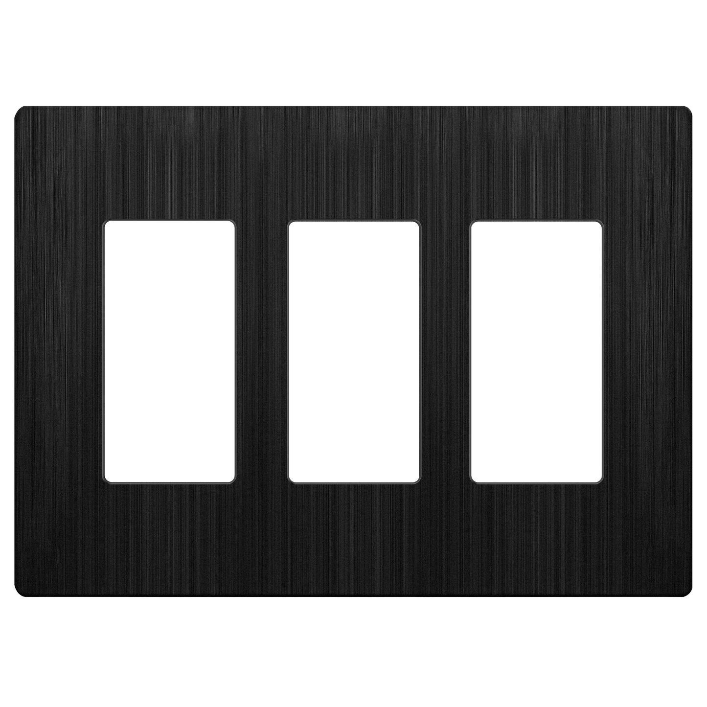 Decorator Screwless Wall Plate, Polycarbonate Thermoplastic/Mirrored Acrylic, Temperature and Impact Resistant, 3-Gang, Mid-Size